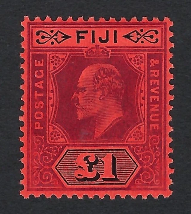 Fiji 1912 - King Edward VII £1 Purple & Black/Red - Stanley Gibbons Nº 124