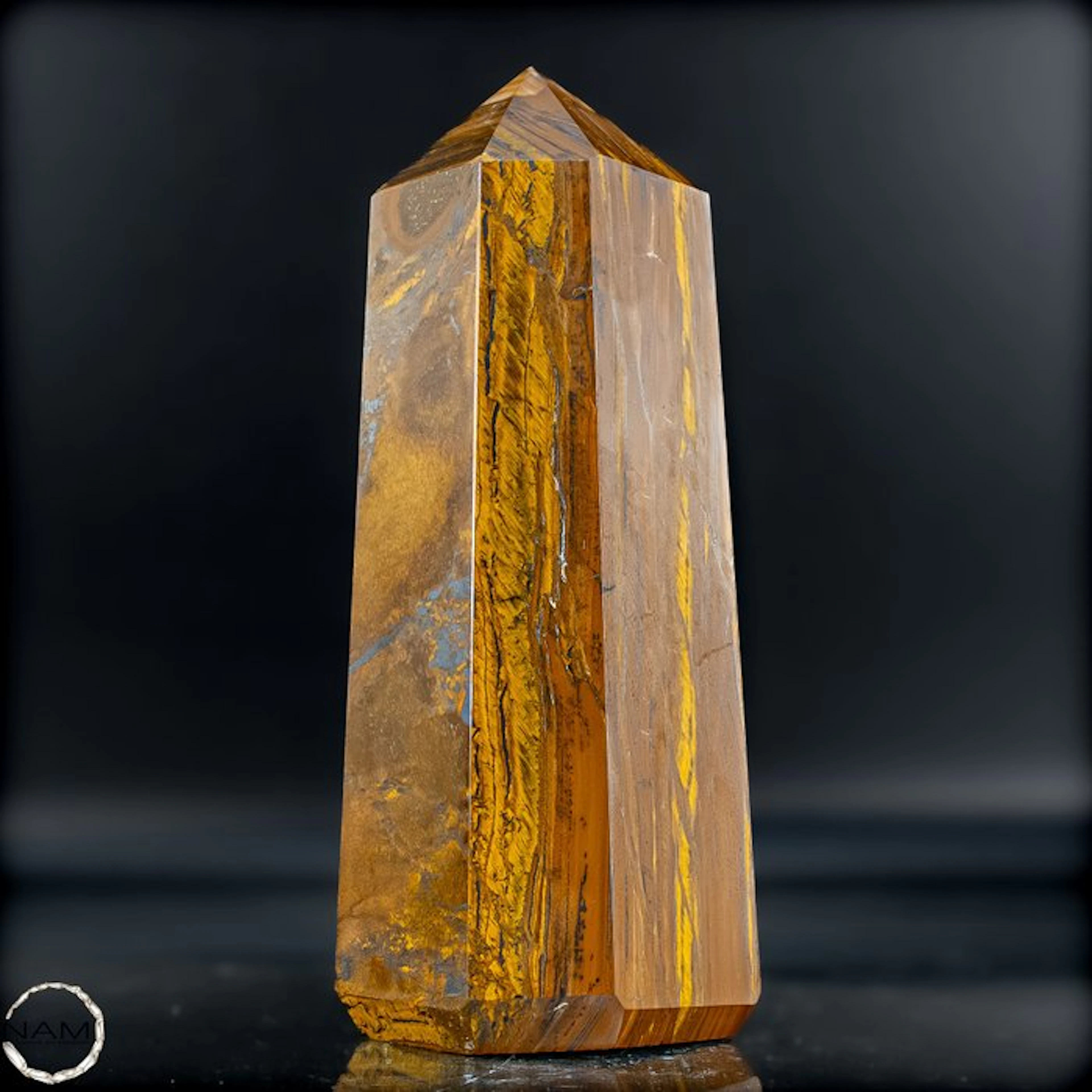 Powerful tiger's eye obelisk – Natural elegance from China- 1313.47 g