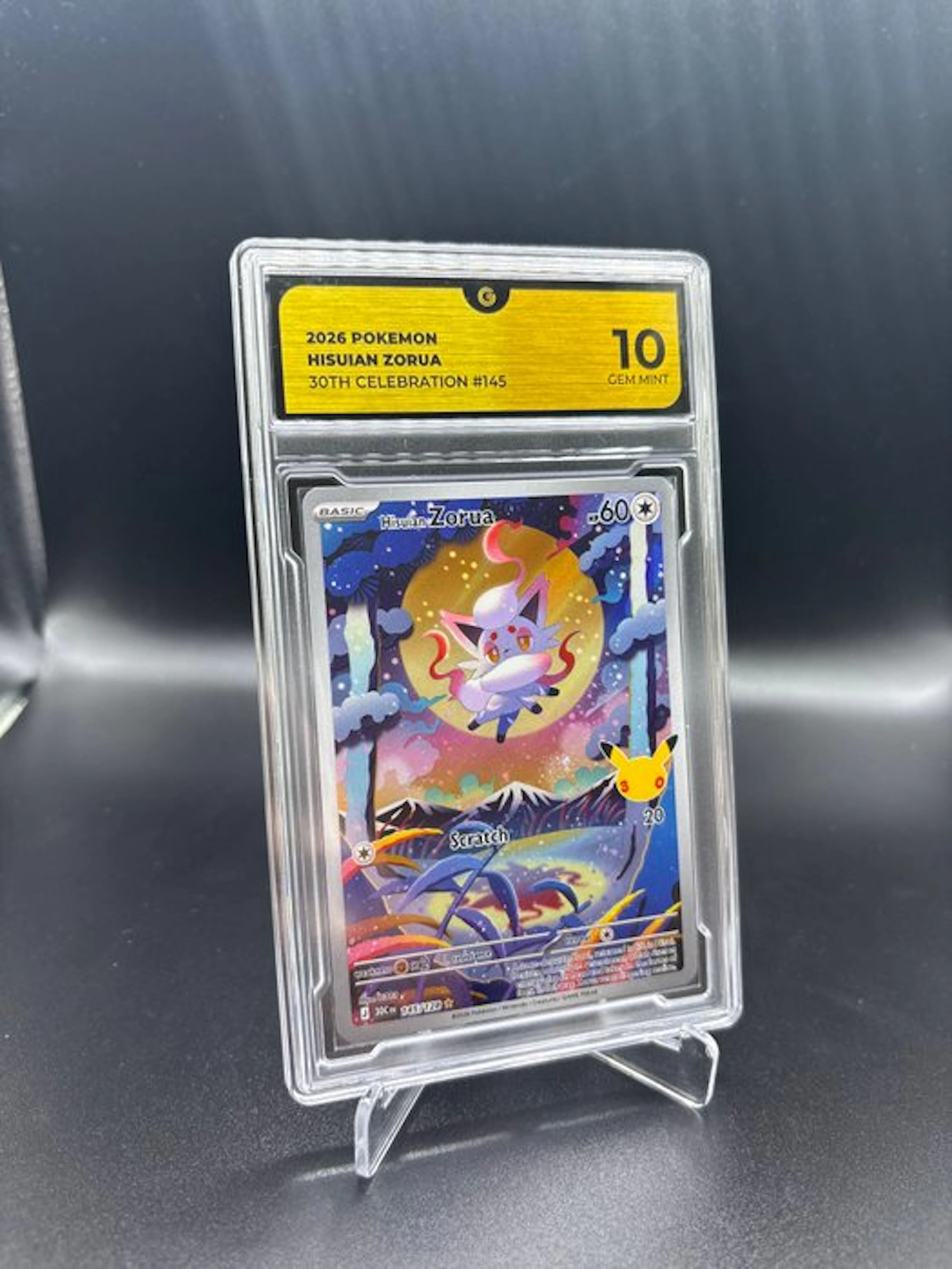Pokémon - 1 Graded card - Hisuian Zorua 145 30TH Anniversary Full art - GG 10