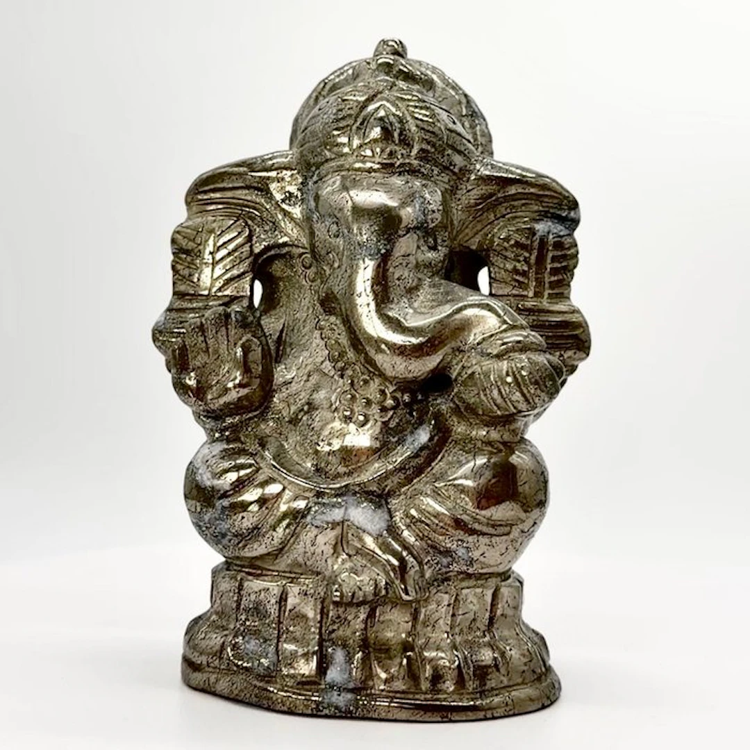 XXL - Ganesh and Pyrite x Quartz - premium Carving...