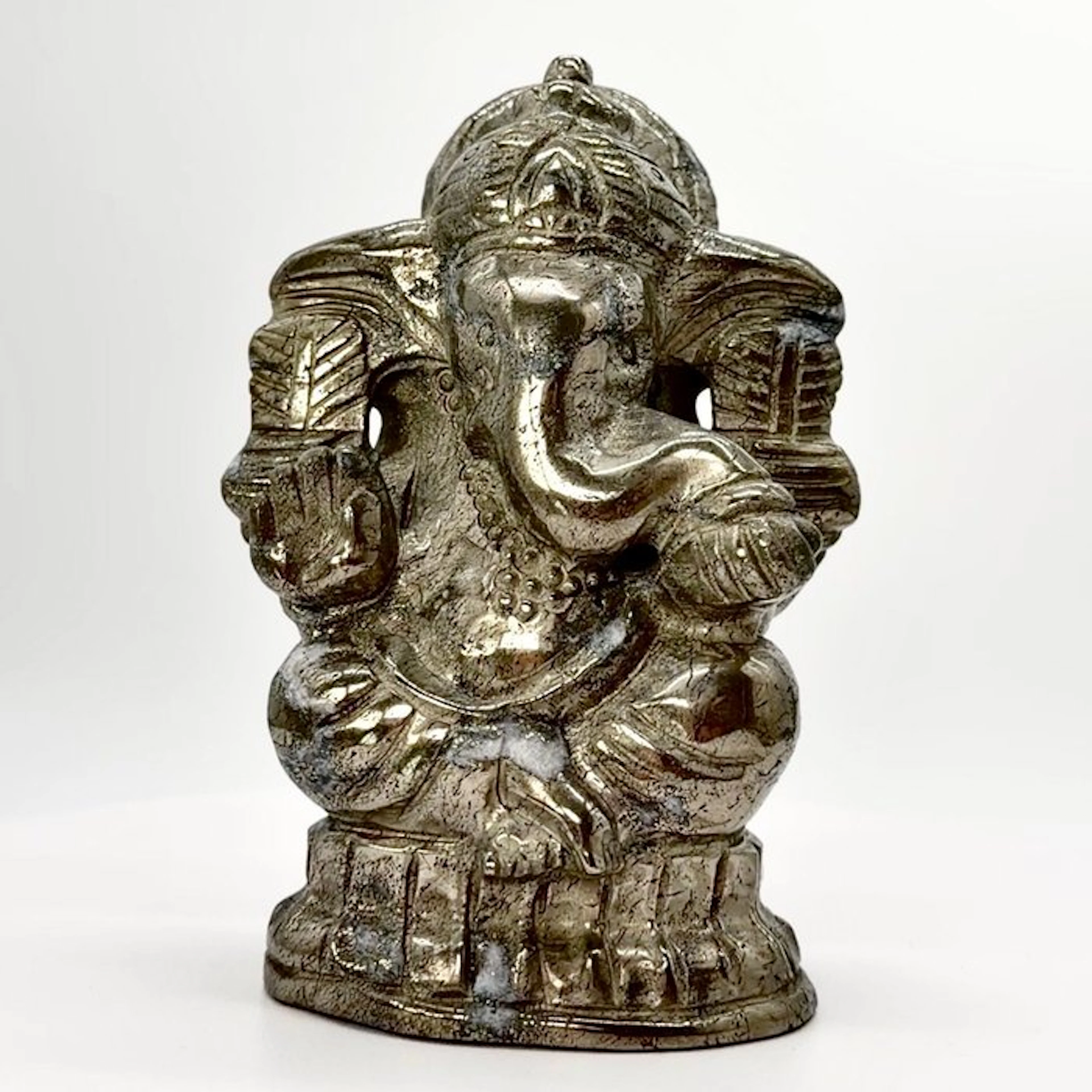 XXL - Ganesh and Pyrite x Quartz - premium Carving...