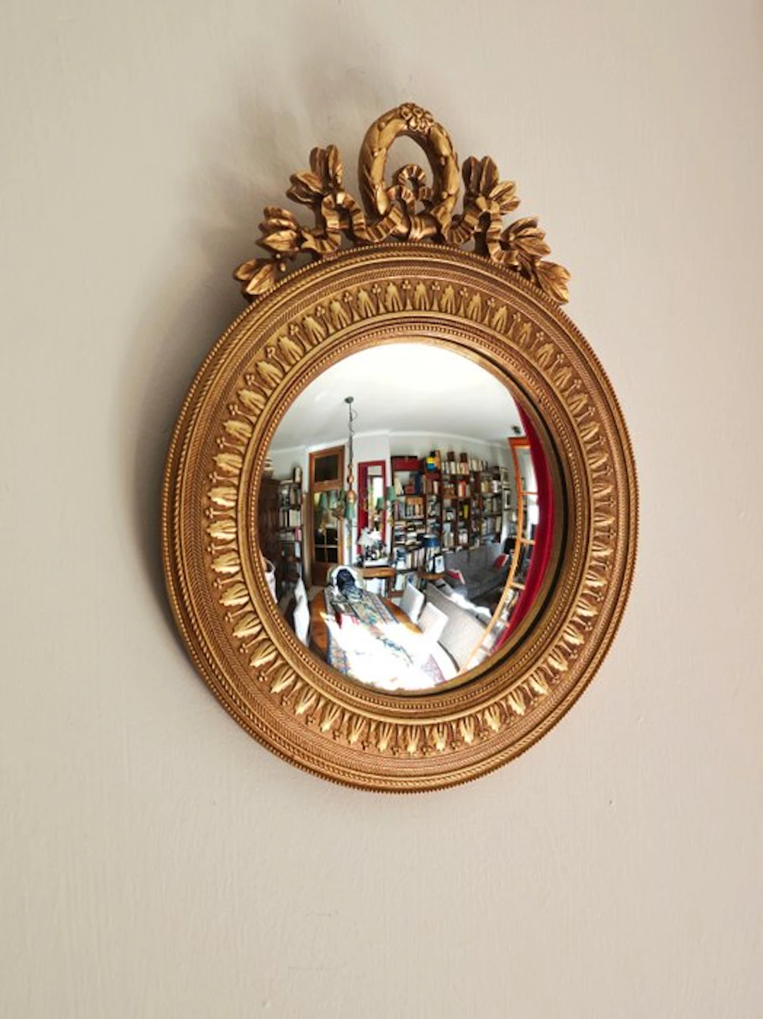 Wall mirror- Witch's Eye / Butler - Glass - Convex Mirror Gold Crest