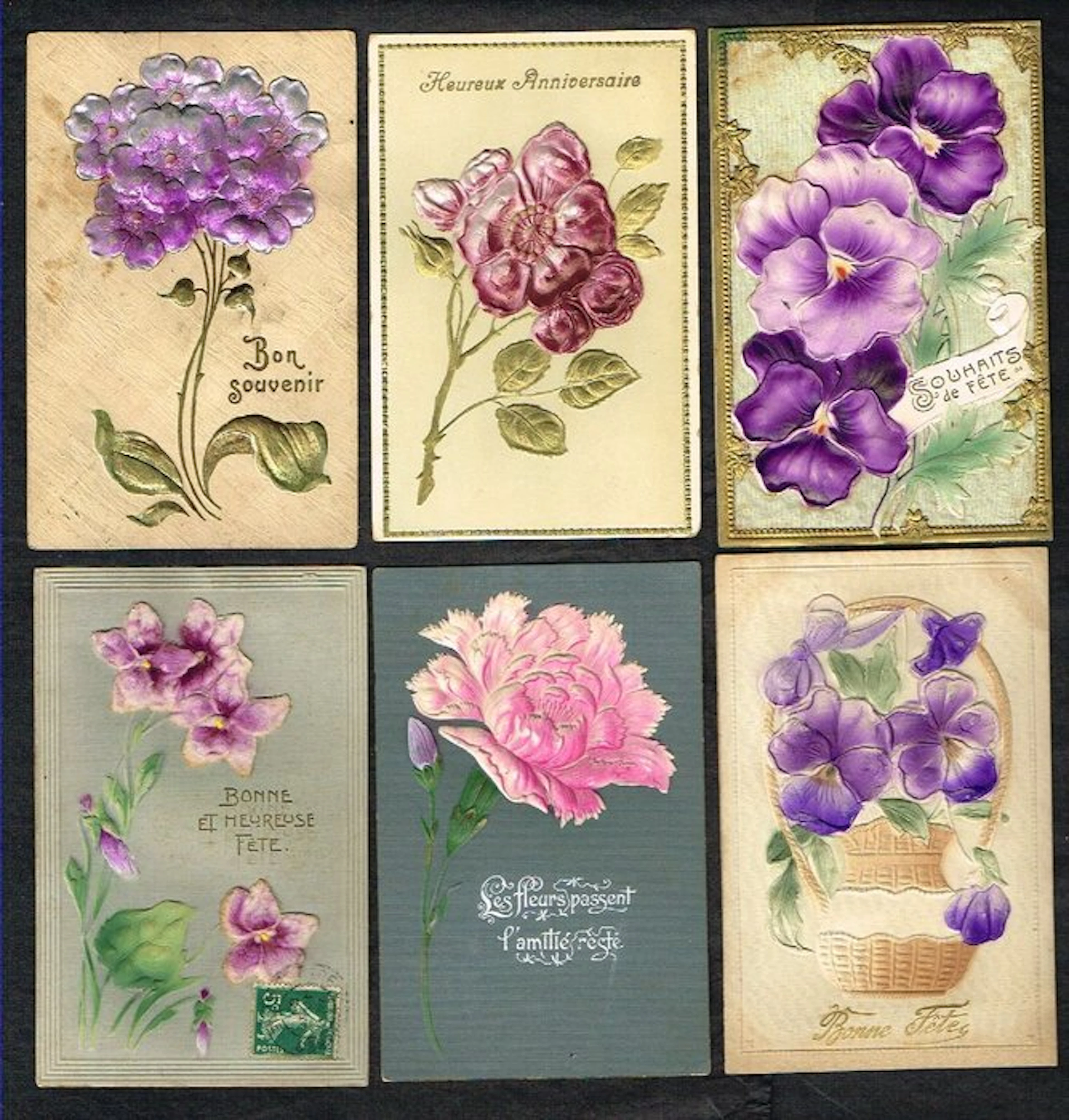 Assorted greetings — a very nice set of 79 postcards with...