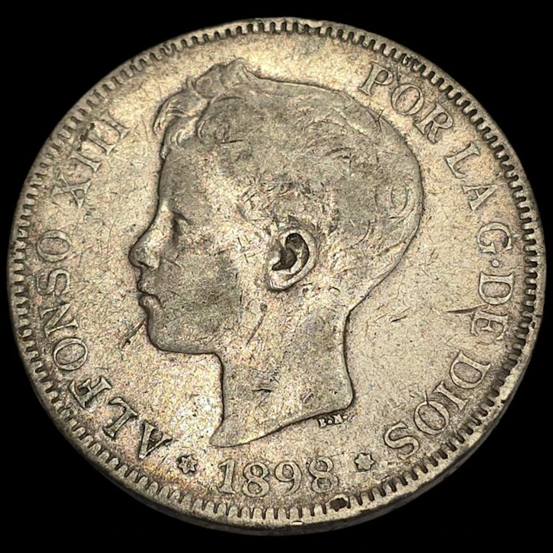 Spain. Alfonso XIII. 5 Pesetas 1898 SGV (No reserve price)