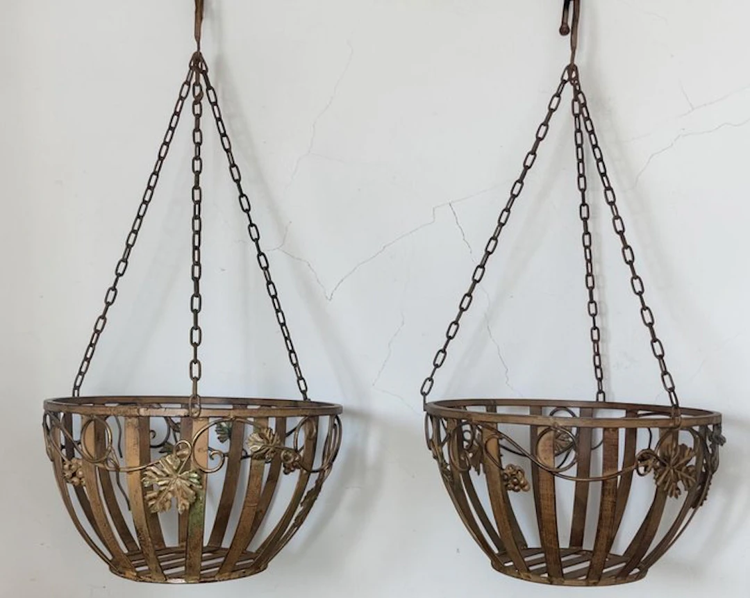 Jardinière (2) - Metal - Pair of gardeners, 1950