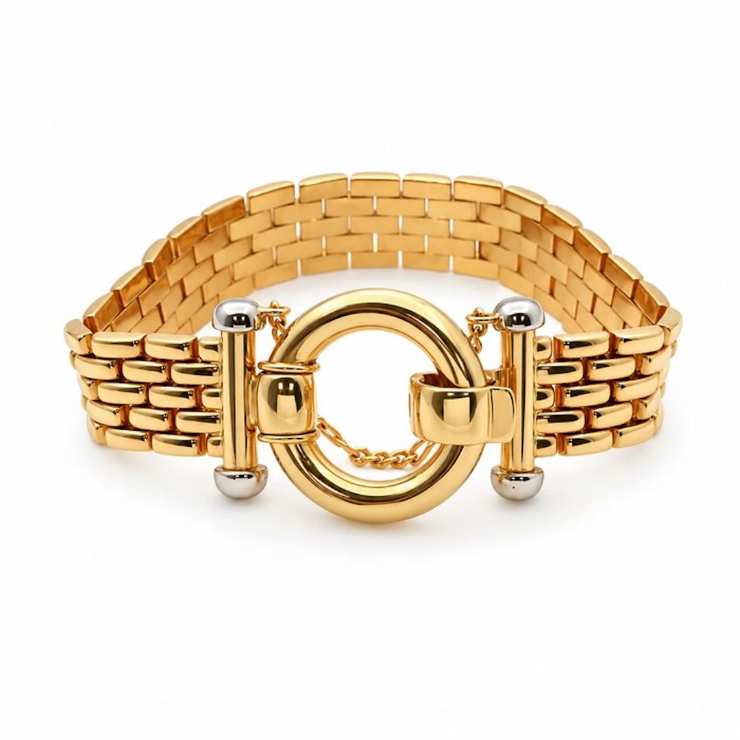 Bracelet - 18 kt. Yellow gold, White gold - Made in Italy - HandMade