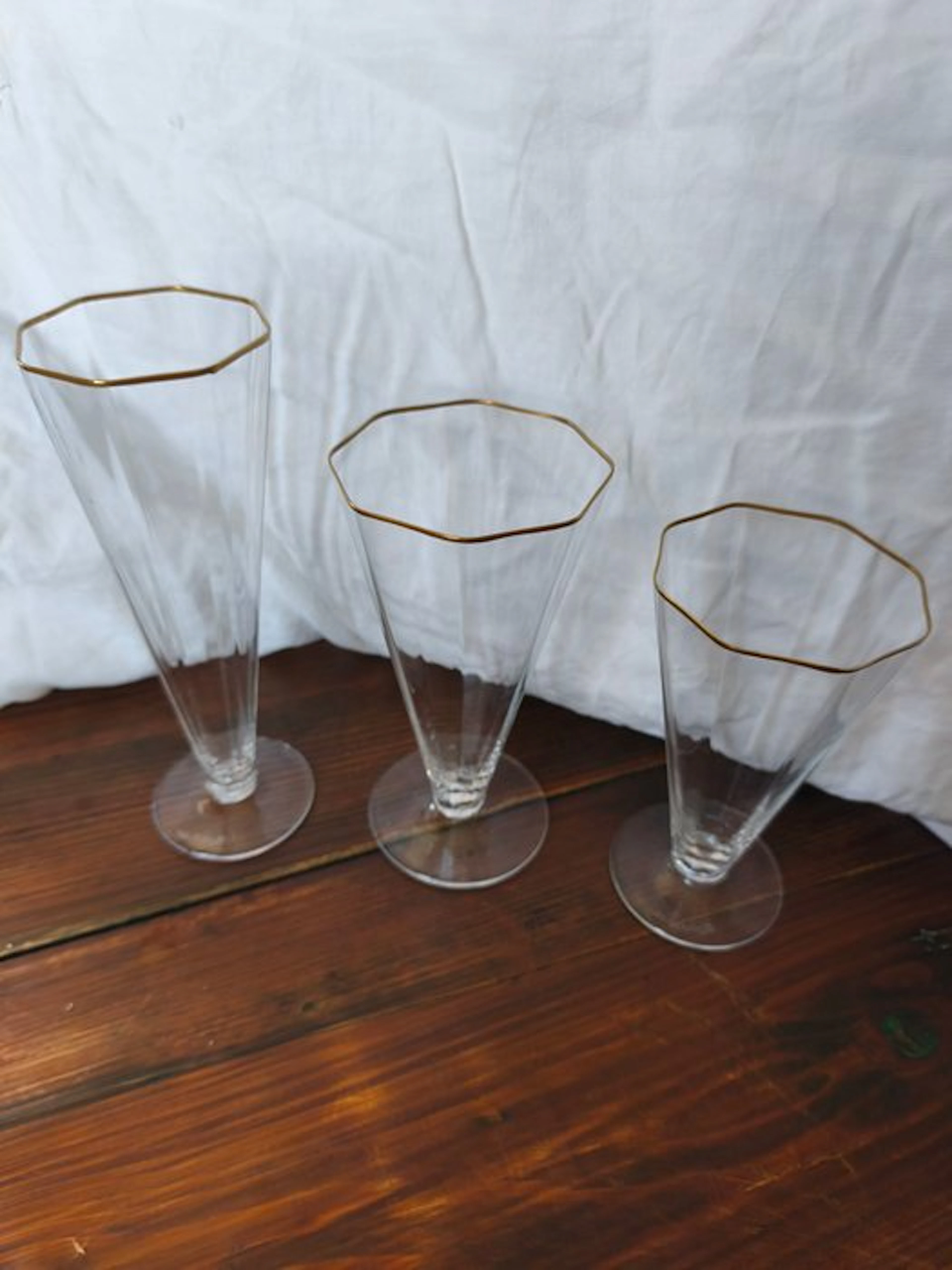 Carlo Moretti - Drinking set (36) - Murano glass - Signed with gold borders.