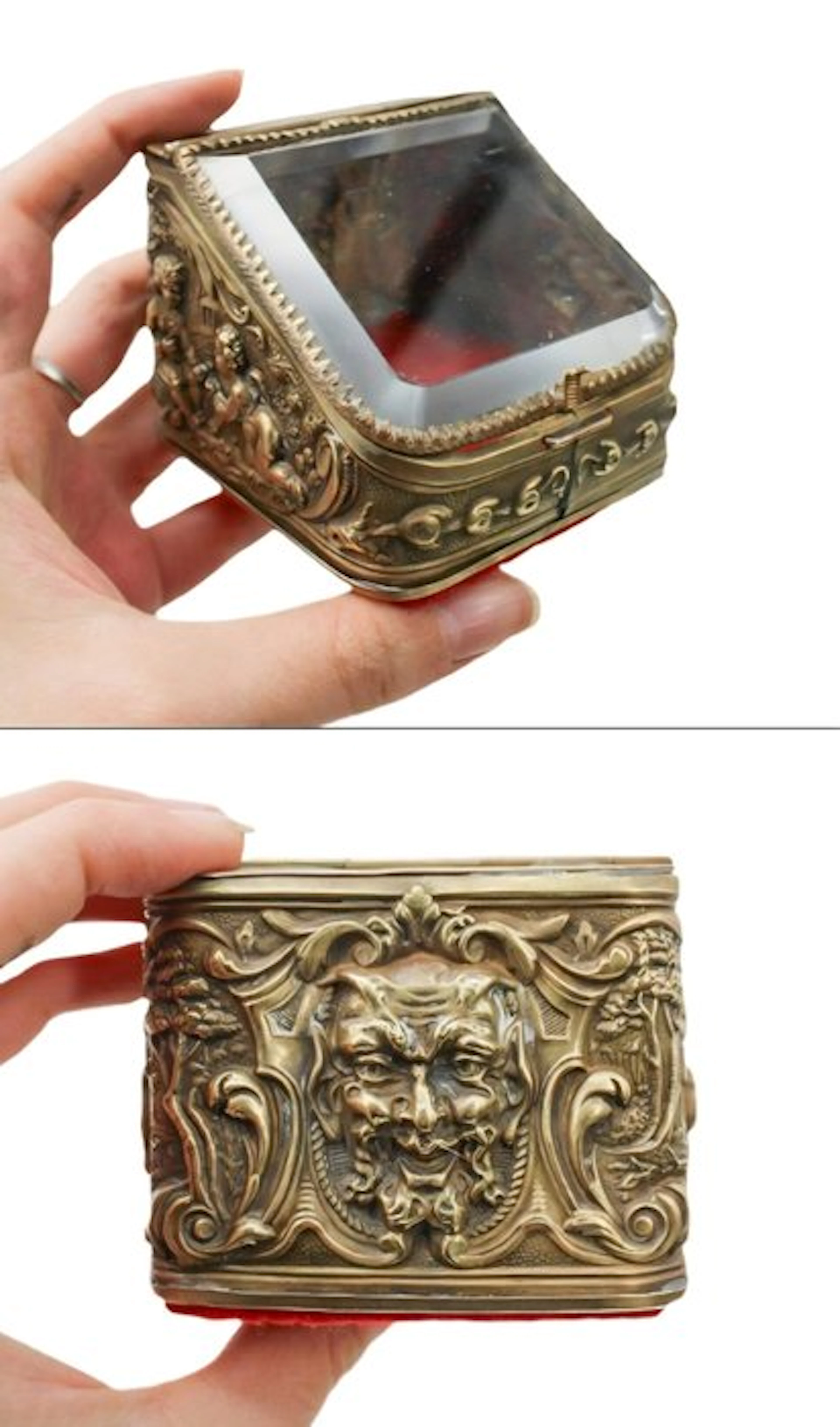 Coffret Napoléon IlI - Jewellery box - Beveled glass, Copper