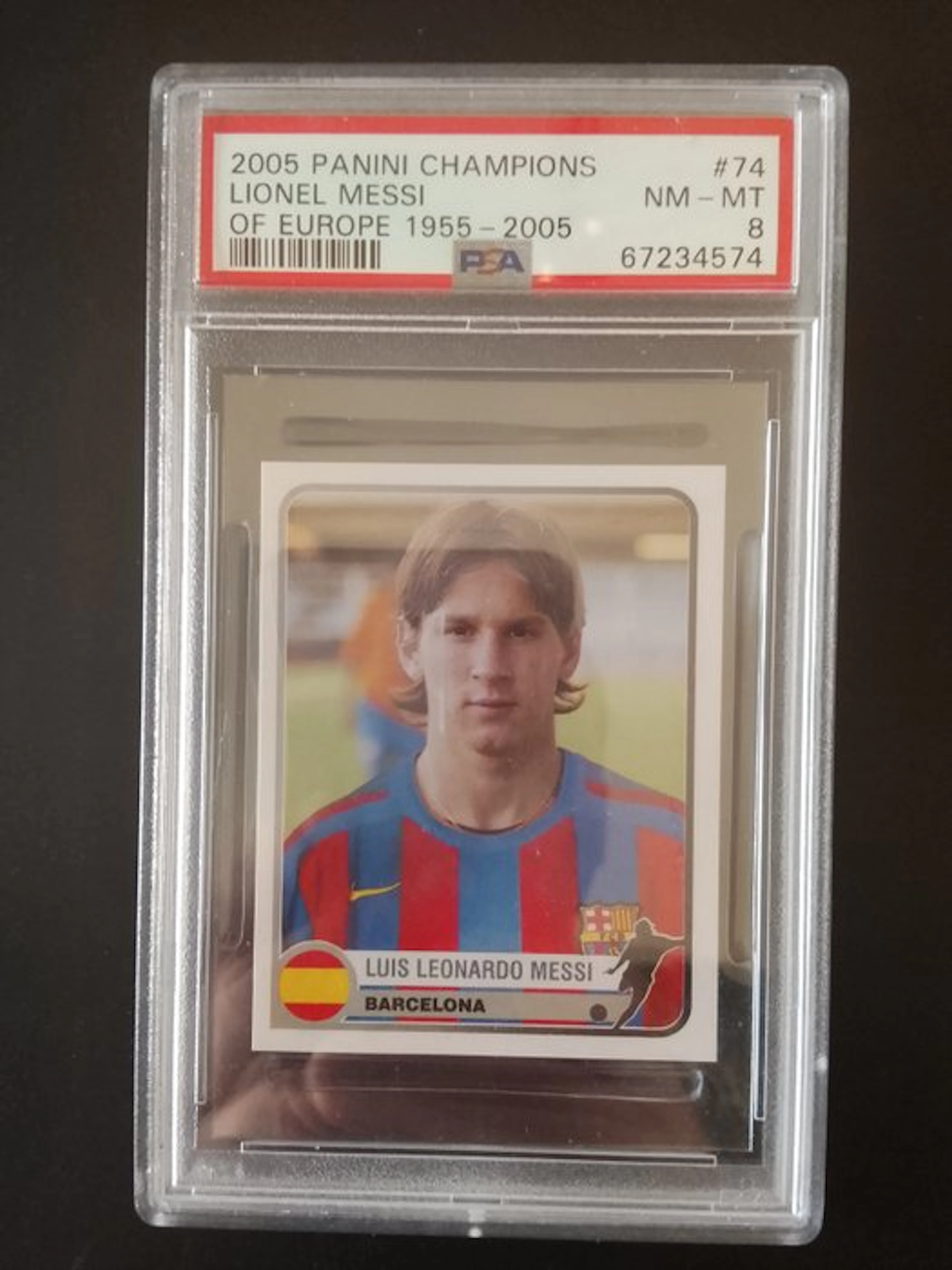2005 Panini Champions of Europe Lionel Messi 74 Graded...