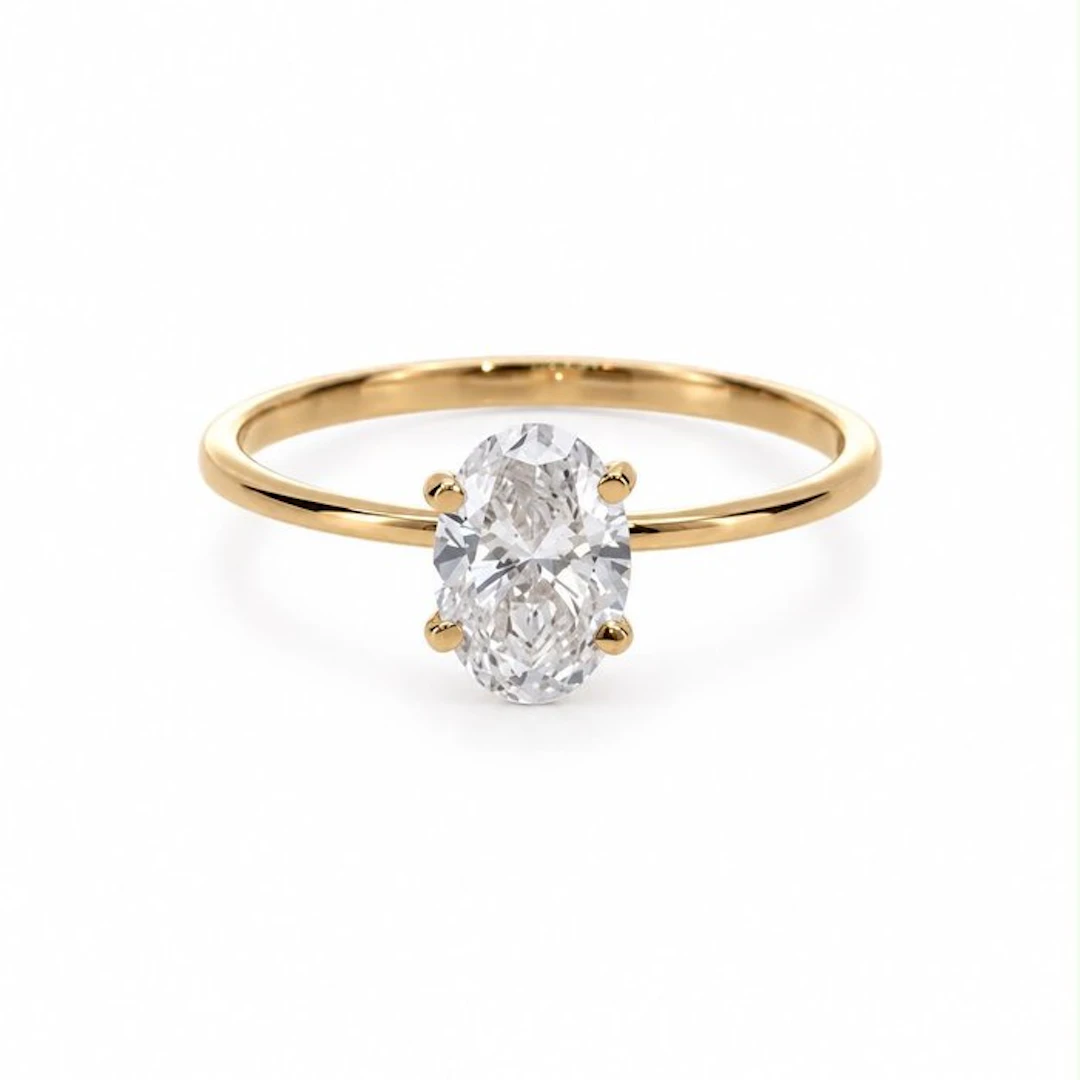 No reserve price - Ring - 14 kt. Yellow gold - 1.06ct. tw. Diamond (Lab-grown)