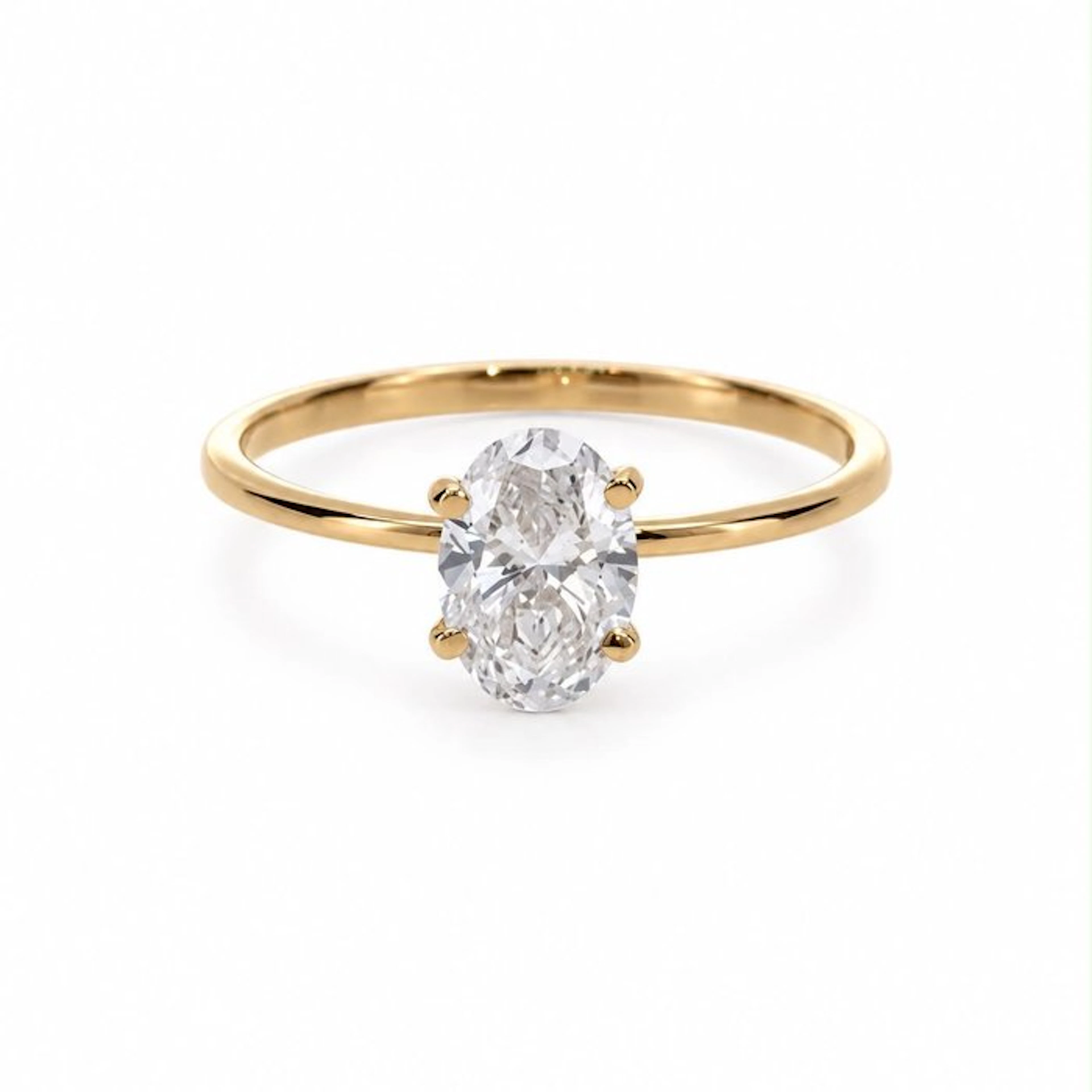 No reserve price - Ring - 14 kt. Yellow gold - 1.06ct. tw. Diamond (Lab-grown)