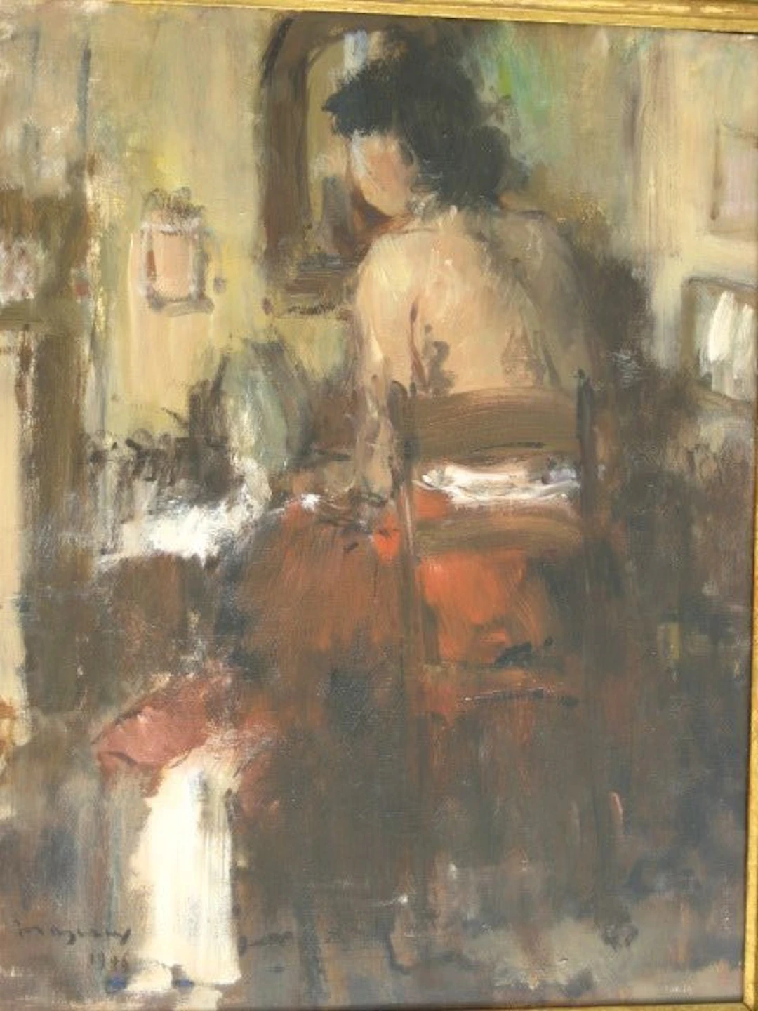 Albert Mascaux (1900-1963). - In het boudoir.