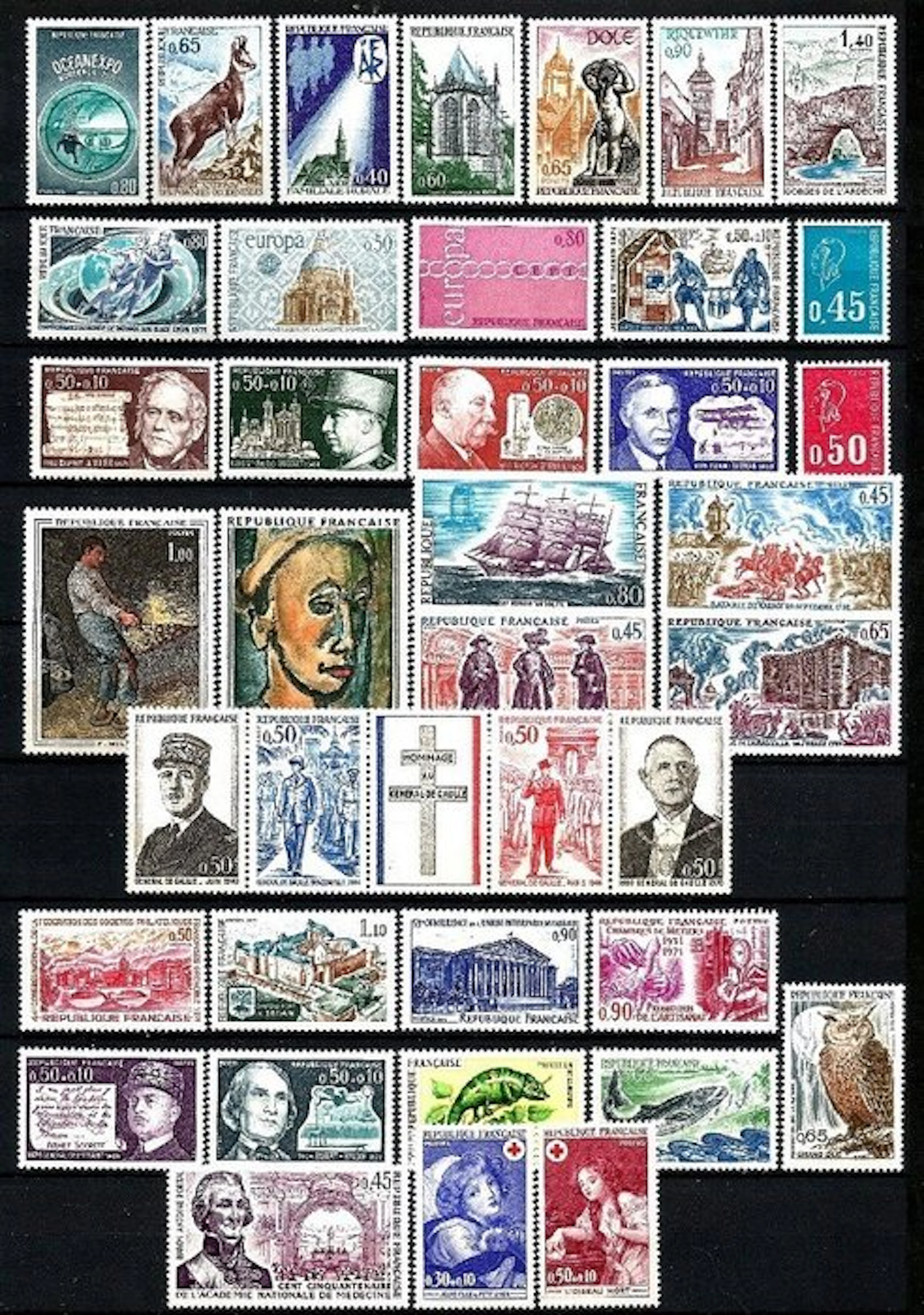 France 1971/1981 - Luxury lot of 11 full years - :Yvert...