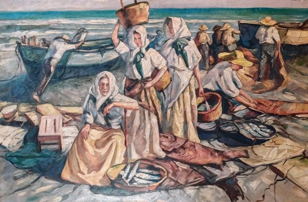 European school (XX) - Spaanse vrouwen na de visvangst