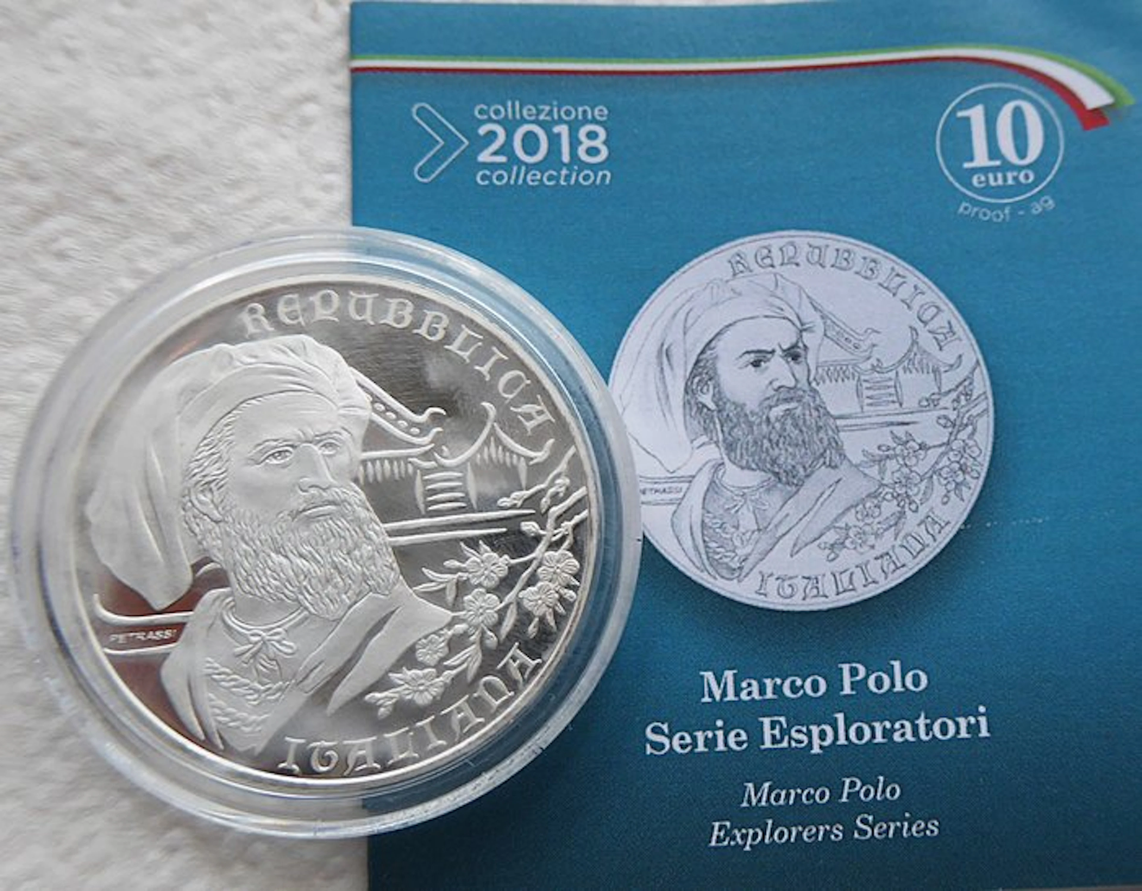 Italy. 10 Euro 2018 "Marco Polo" Proof (No reserve price)