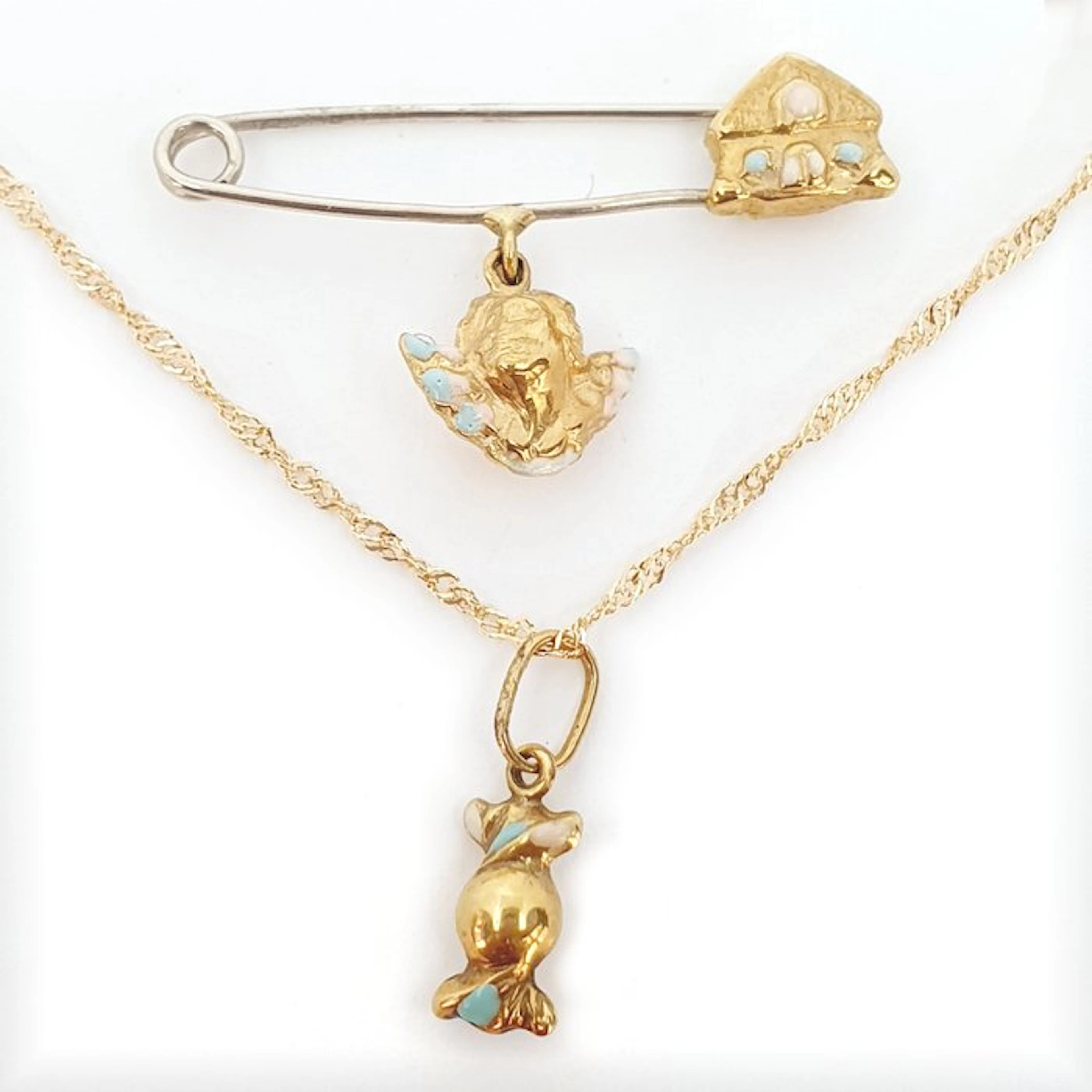 2 piece jewellery set - 18 kt. Yellow gold, White gold