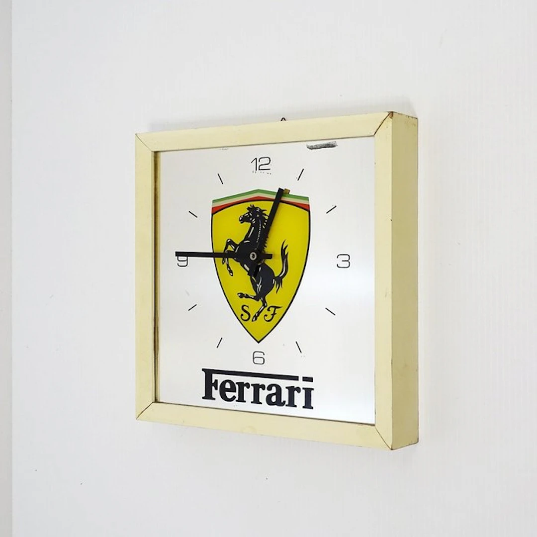 Wall clock - Ferrari Space Age Wood, Glass - 1960-1970