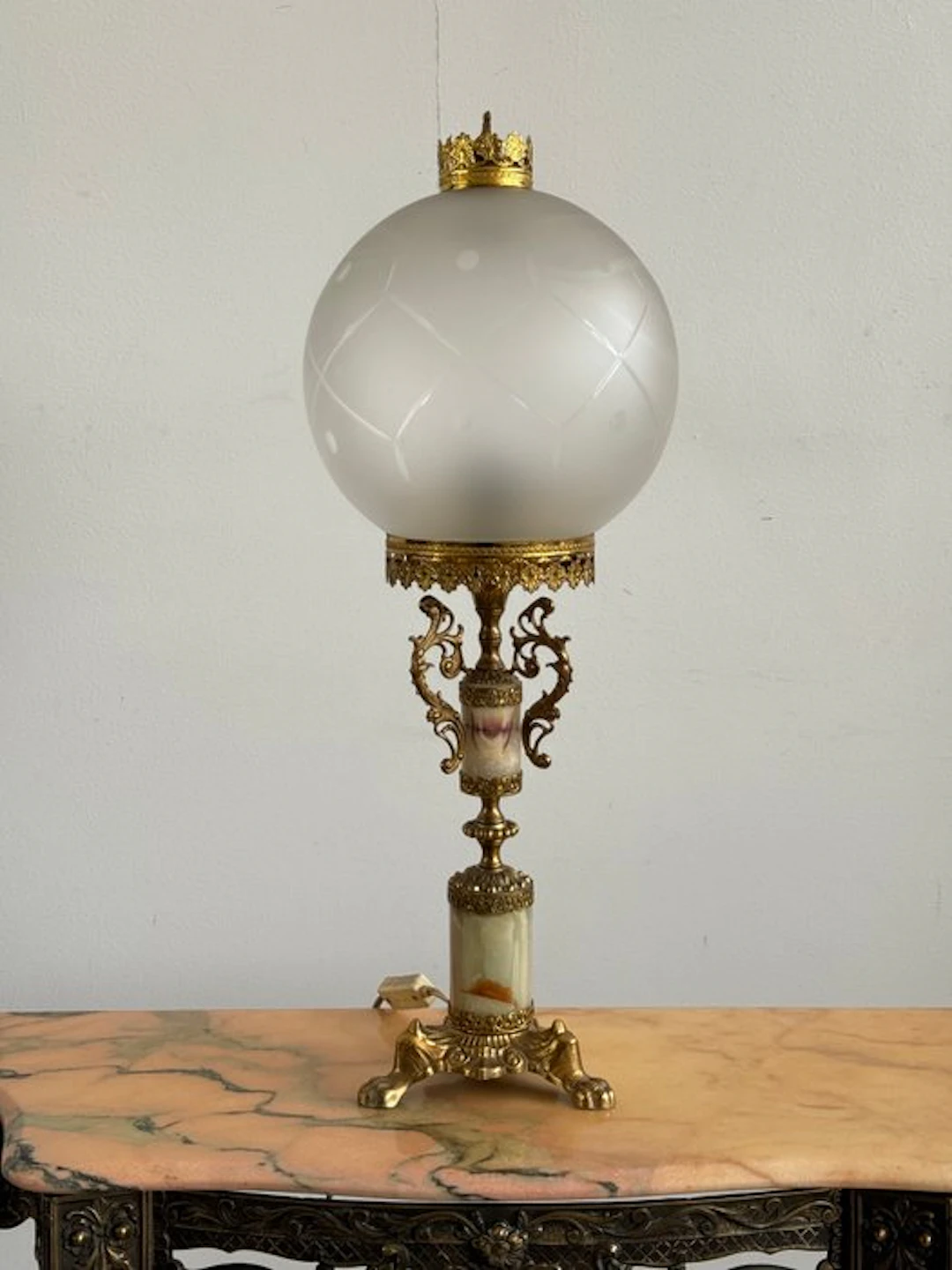 Table lamp - Glass, Onyx, Brass