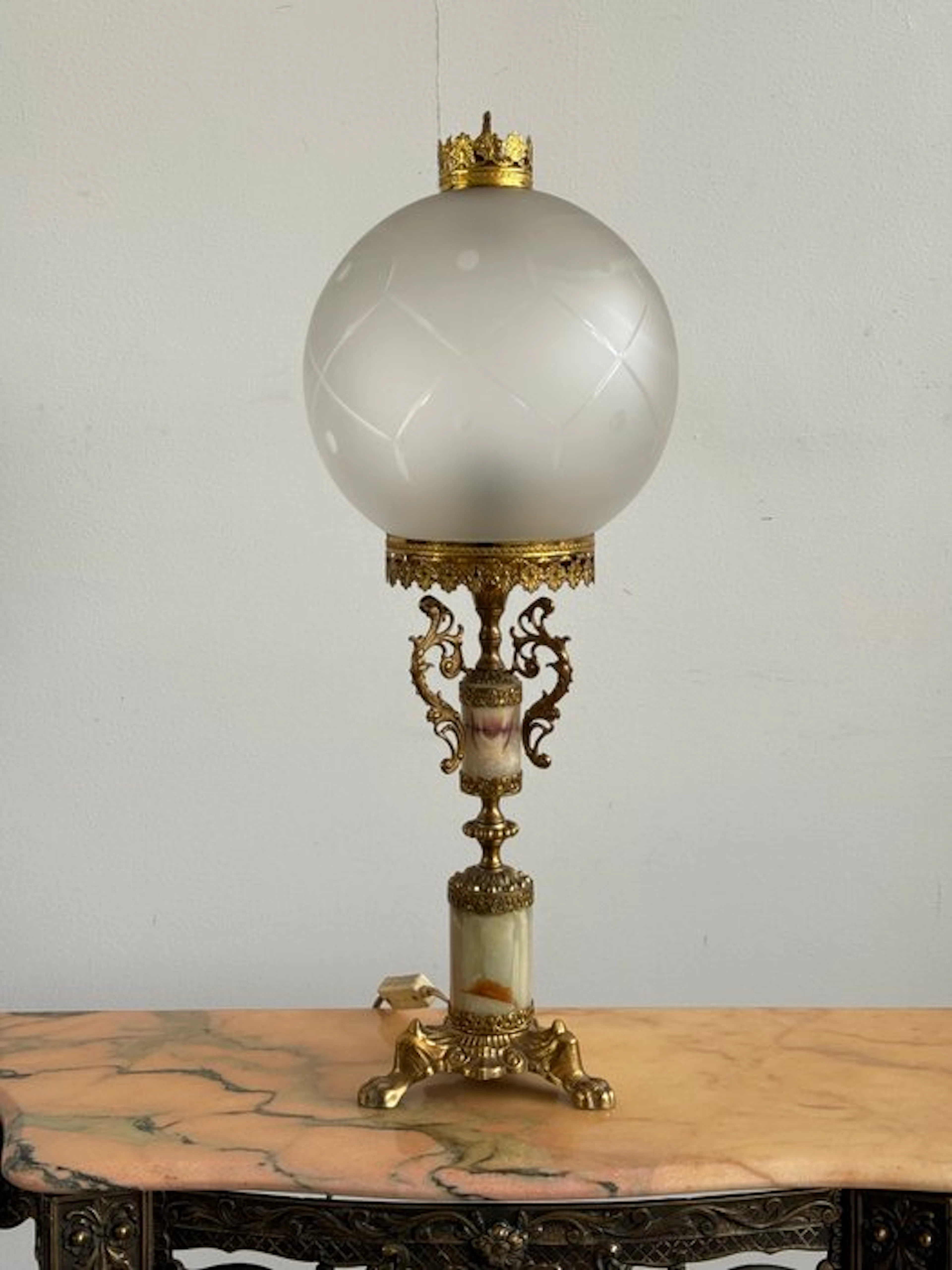 Table lamp - Glass, Onyx, Brass