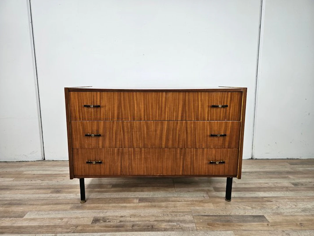 Chest of drawers - 1960s teak chest of drawers - Teak, Iron