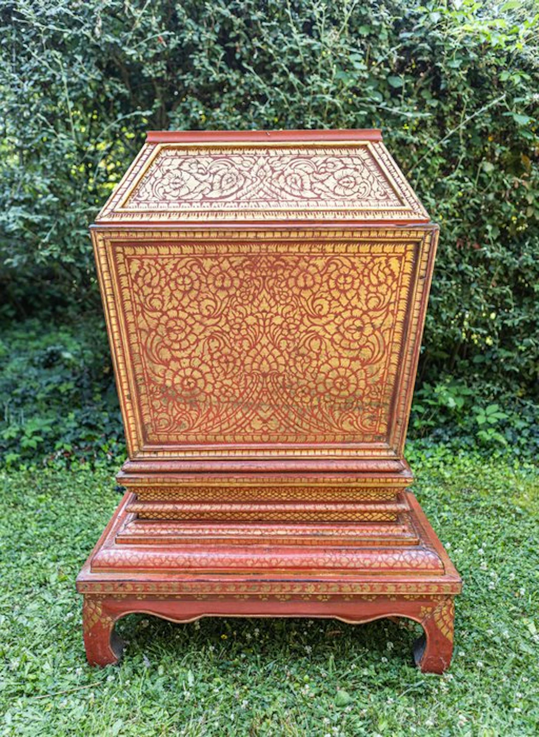 Buddhist Manuscript Chest Heep Phra Tham - Wood...