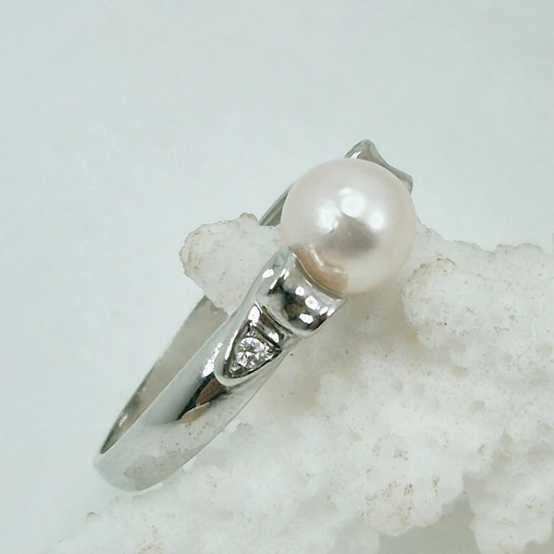 Silver, No Reserve - Ring - Asian Cultured Pearl