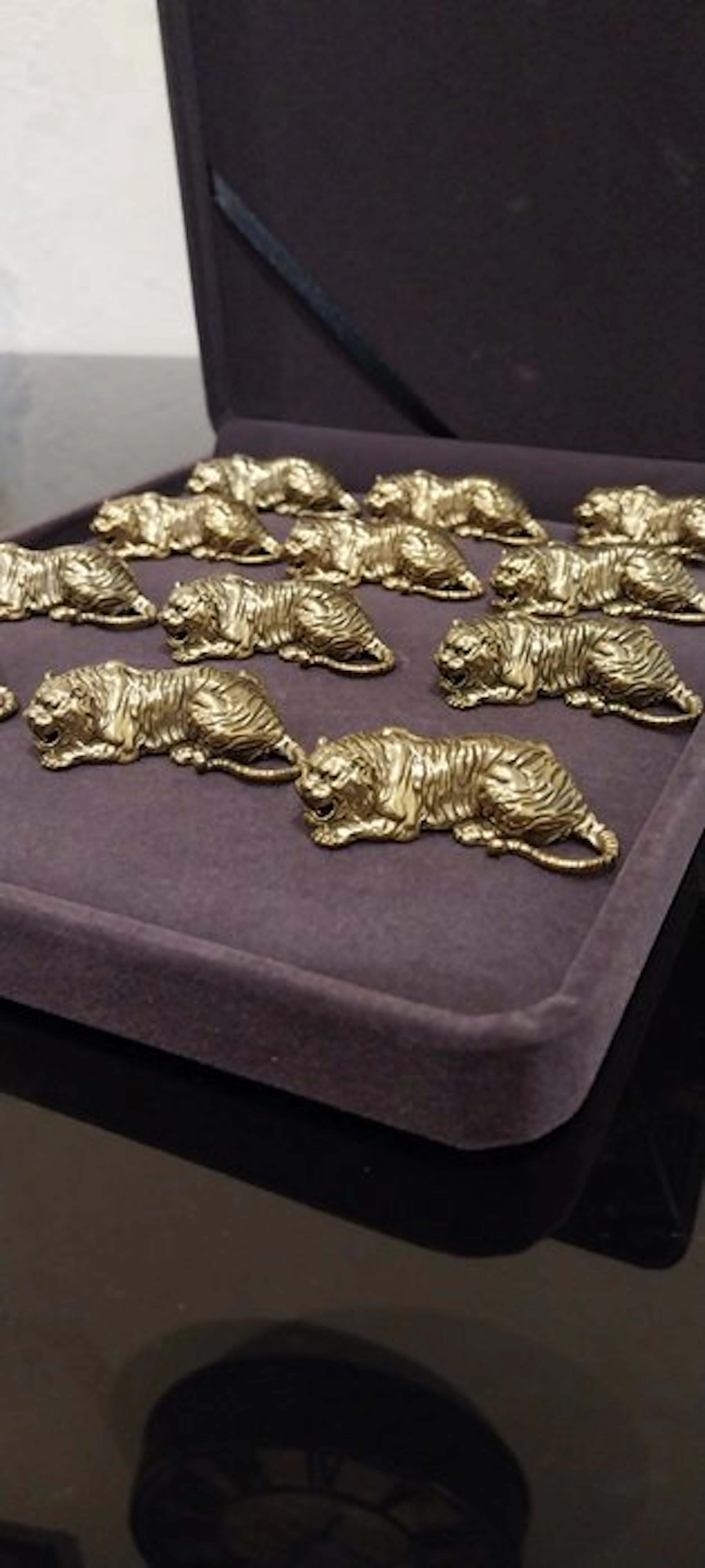 Knife rest (12) - tigres couchés grands modèles - Metal - Sleeping Tigers