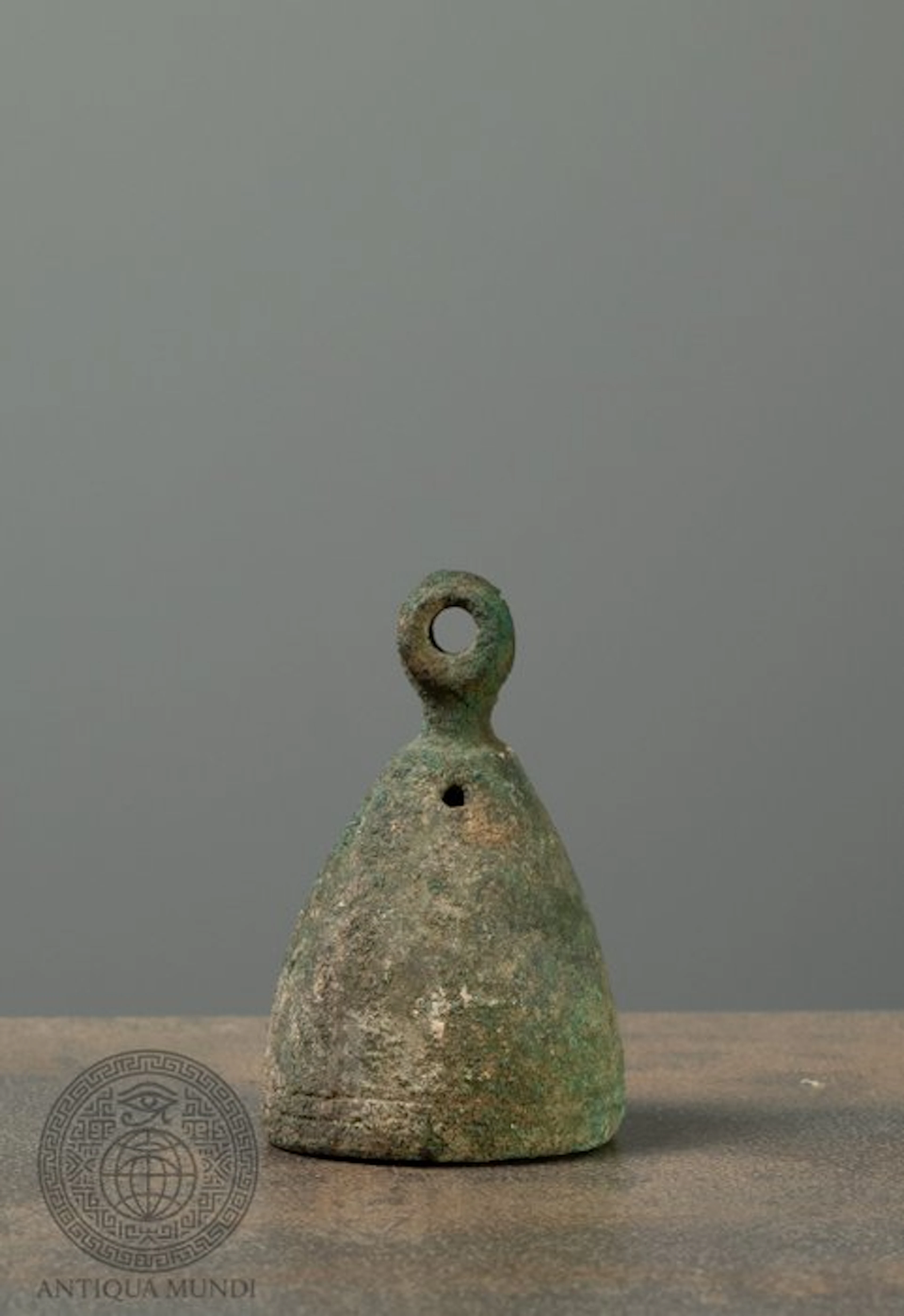 Western Asiatic Bronze Bell with Ring-Shaped Suspension Loop - 6 cm