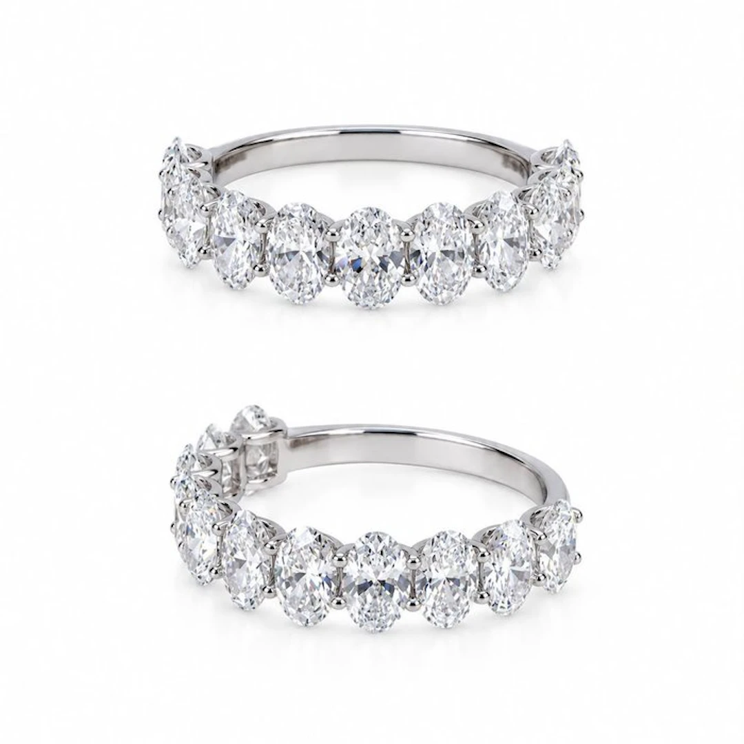 No reserve price - Ring - 14 kt. White gold - 2.10ct. tw. Diamond (Lab-grown)
