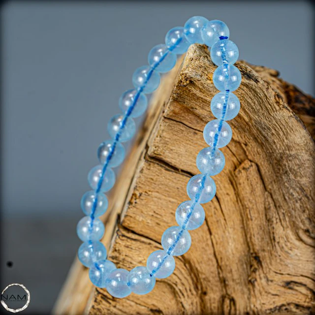 Very Rare Natural Beryl var. Aquamarine Crystal Bracelet 80ct- 16 g