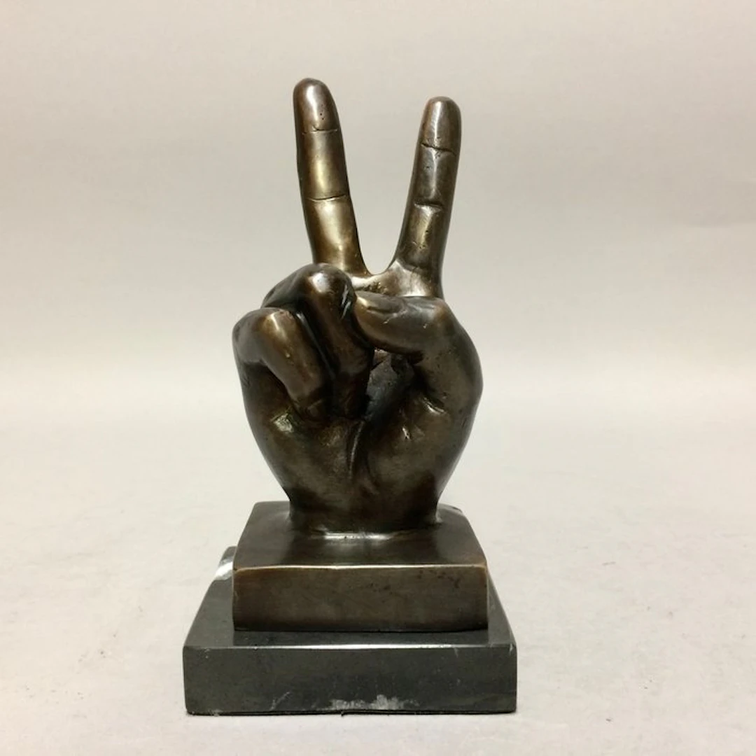 Sculpture, PEACE - VREDE - 19 cm - Bronze