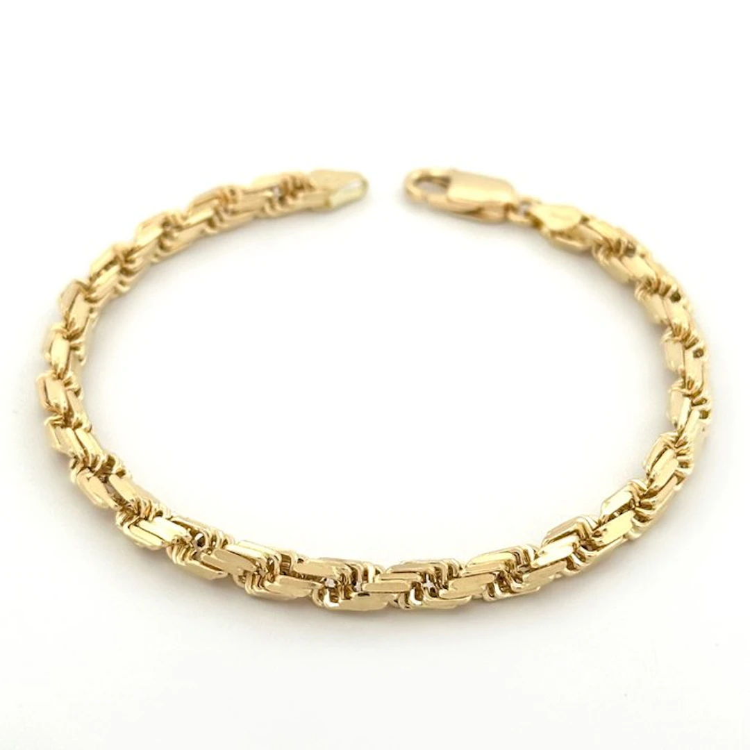 Bracelet - 18 kt. Yellow gold - Diamond-cut rope