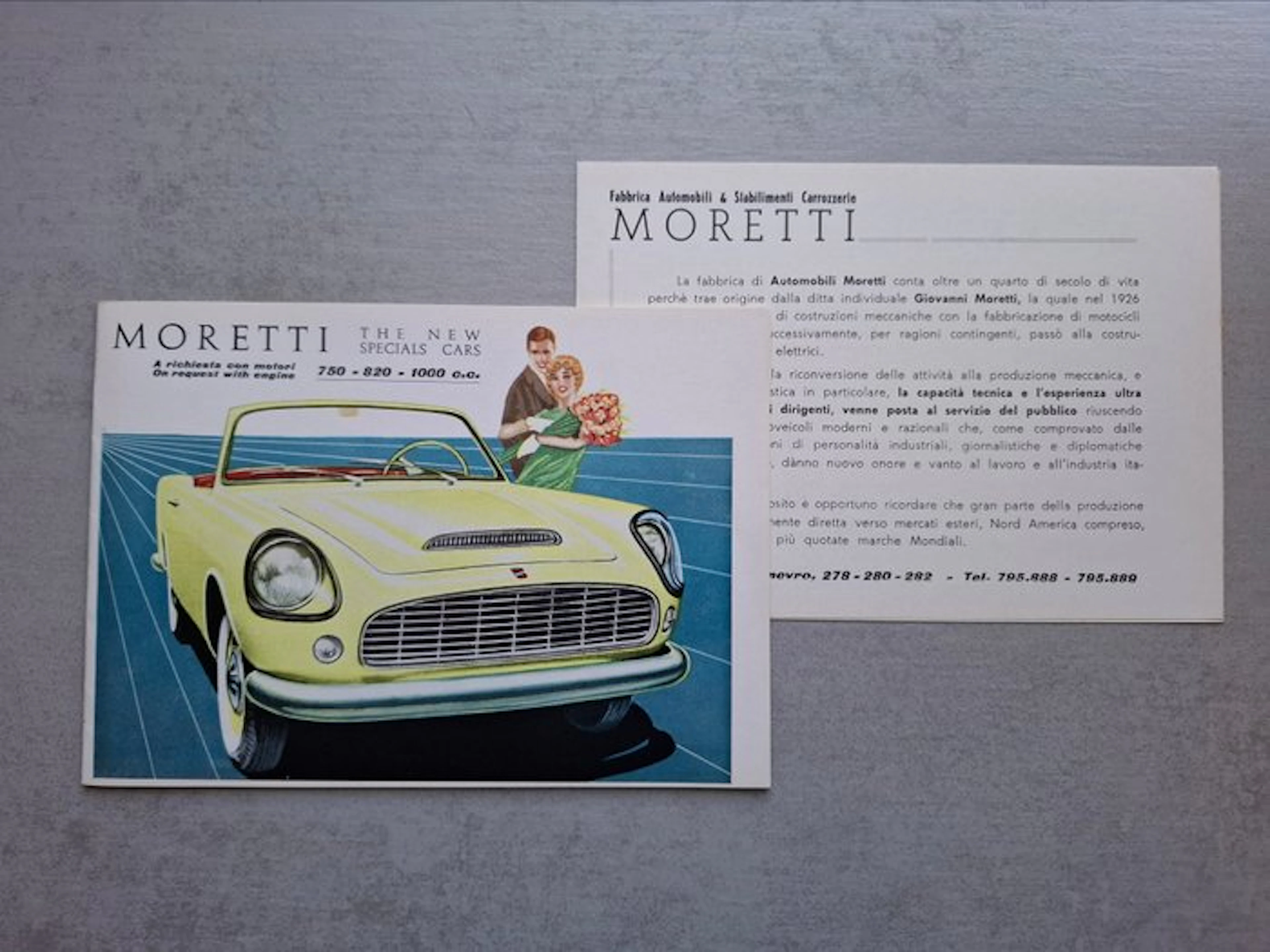 Brochure - Moretti - 750 - 820 - 1000 cc - Formula Junior