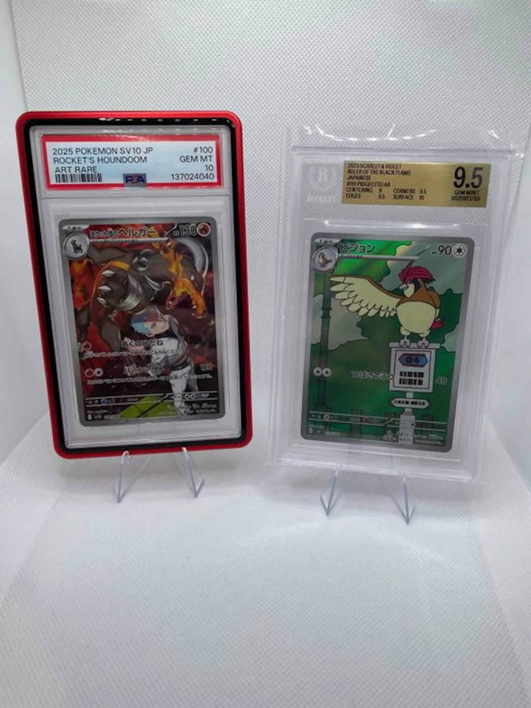 Pokémon - 2 Graded card - Houndoom, Pidgeotto - PSA - Scarlet & Violet