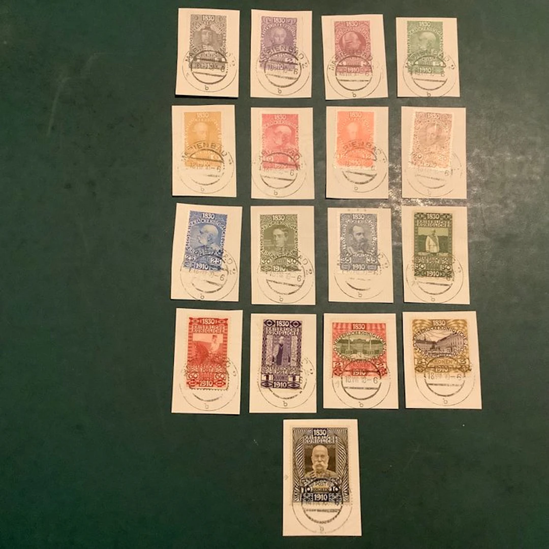 Austria 1910 - Anniversary series with central postmarks...