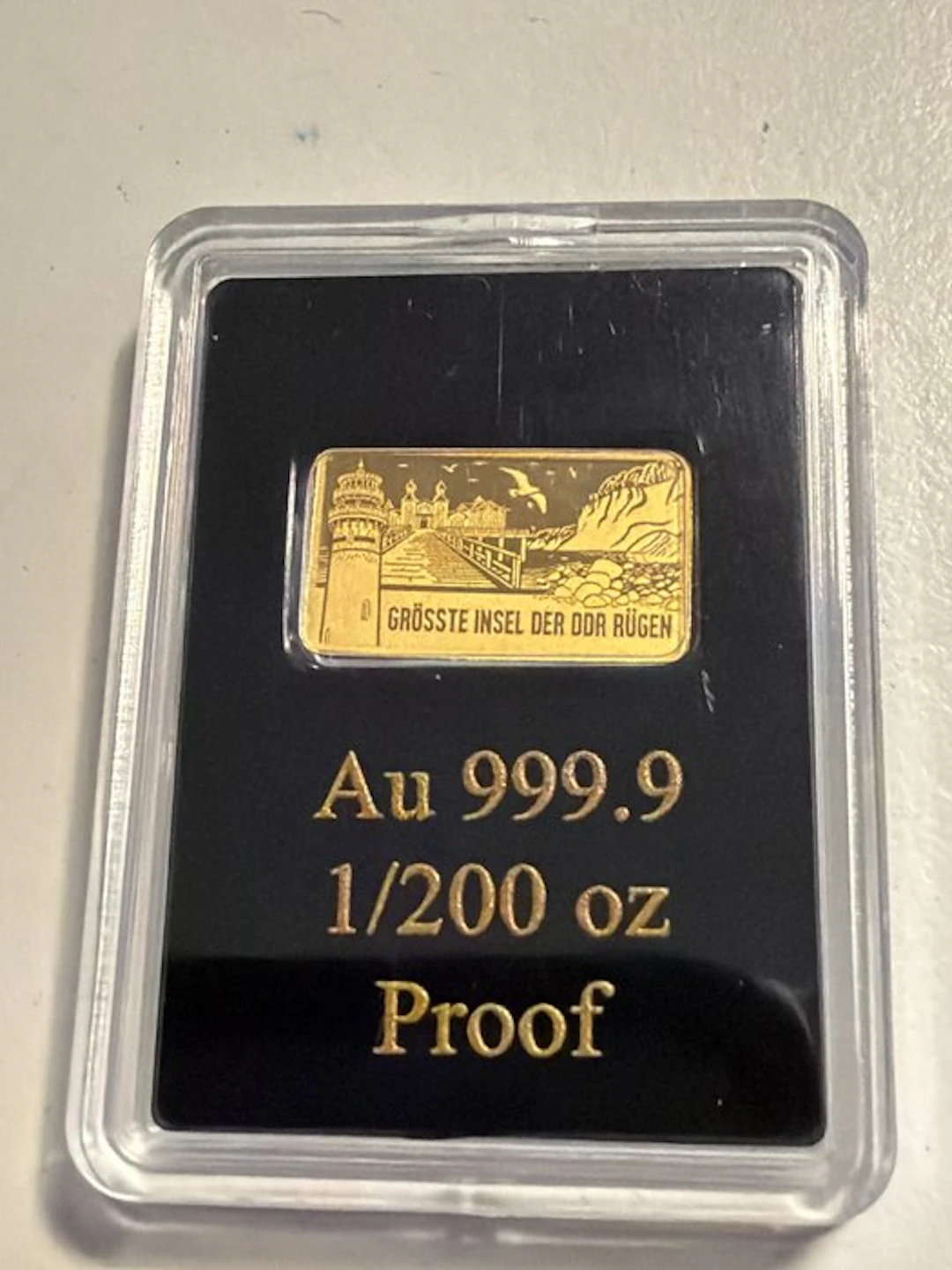World. Gold medal Größte Insel Rügen., 1/200 Oz (.999) (No reserve price)