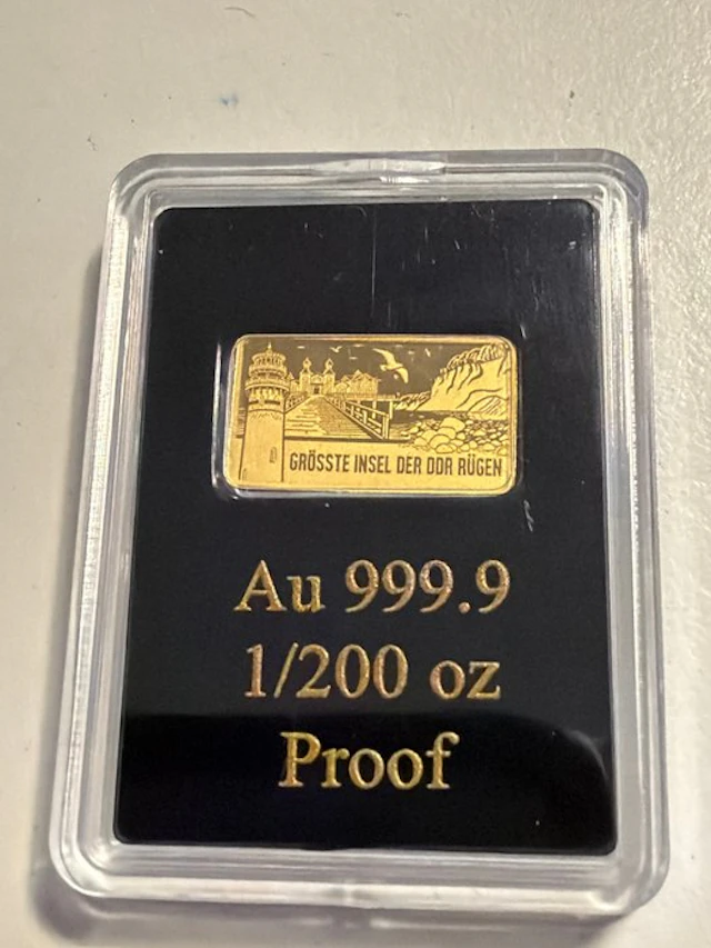 World. Gold medal Größte Insel Rügen., 1/200 Oz (.999) (No reserve price)