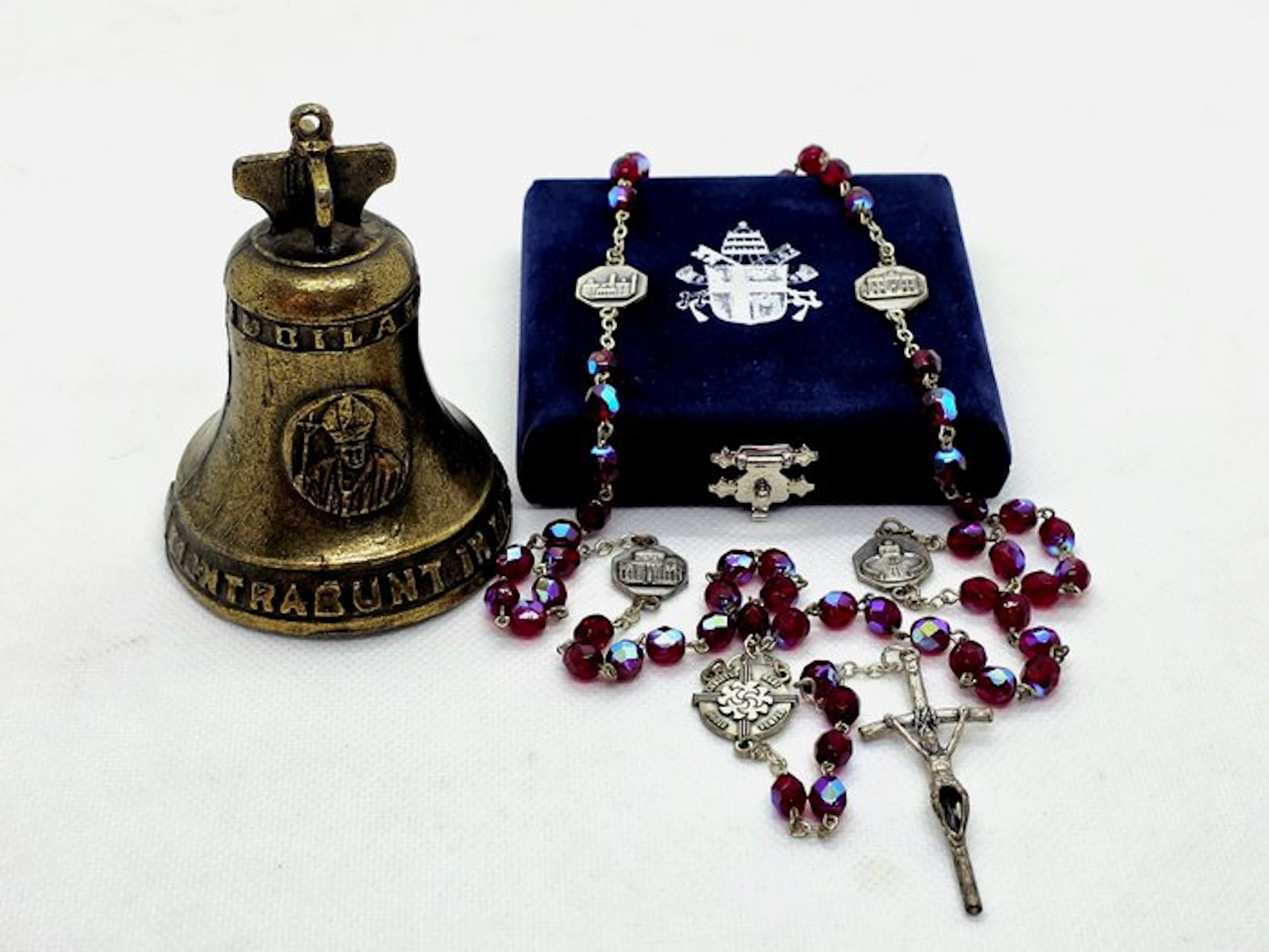 Jubilee 2000 Set - Bell + Rosary with Papal Basilicas (2) - Bronze