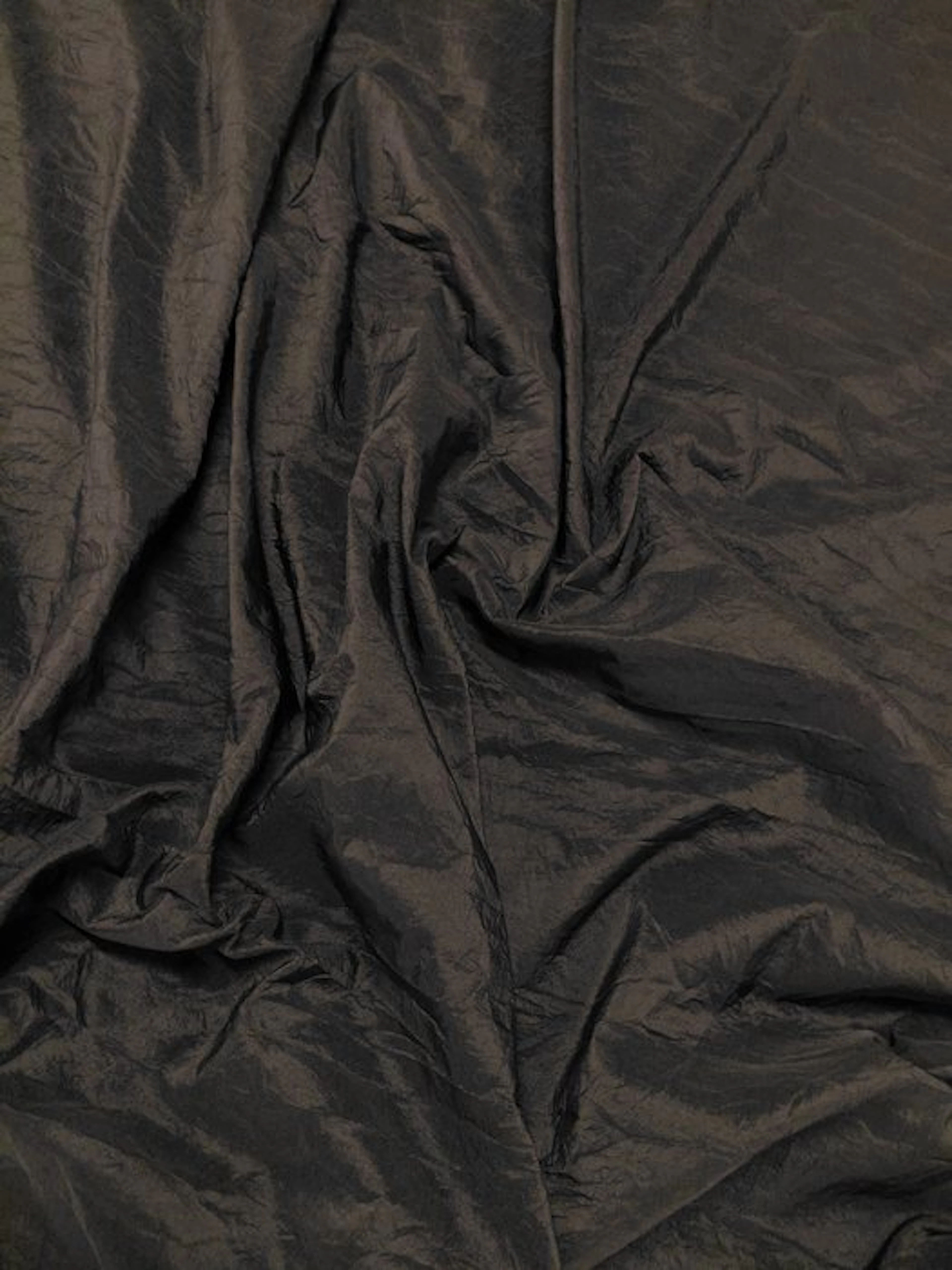 Taffettà Nero Effetto Seta Stropicciata - Upholstery fabric - 620 cm - 280 cm