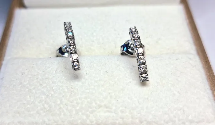 Earrings - 18 kt. White gold - 0.15ct. tw. Diamond (Natural) - Diamond