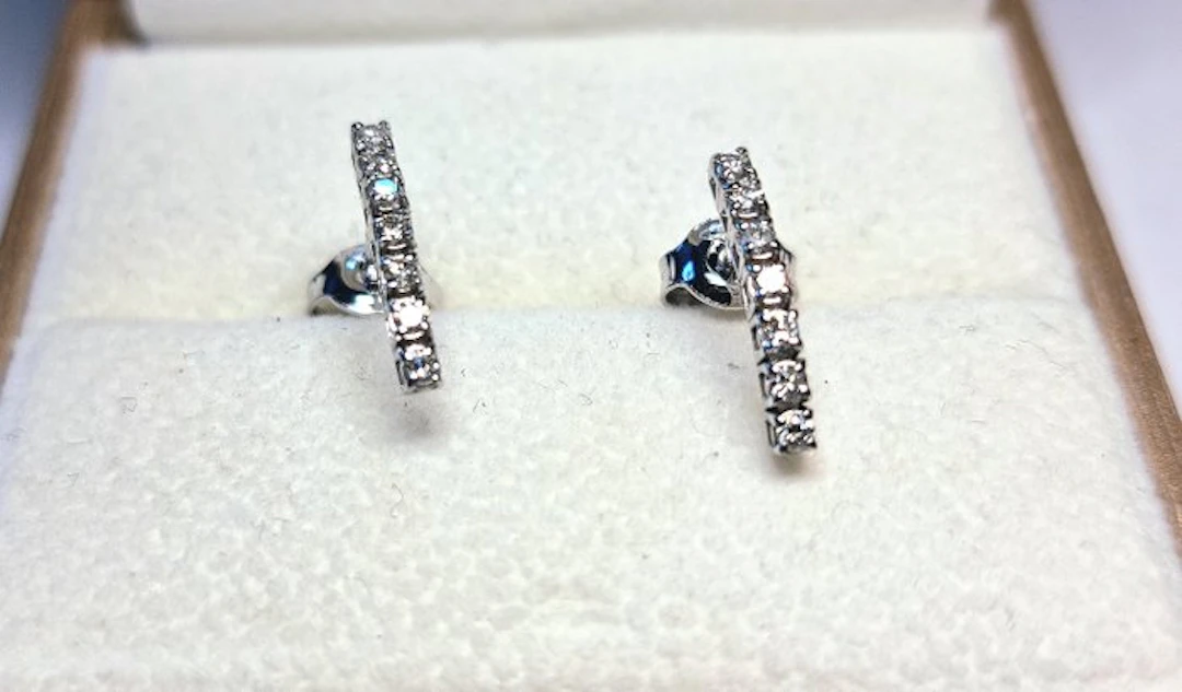 Earrings - 18 kt. White gold - 0.15ct. tw. Diamond (Natural) - Diamond