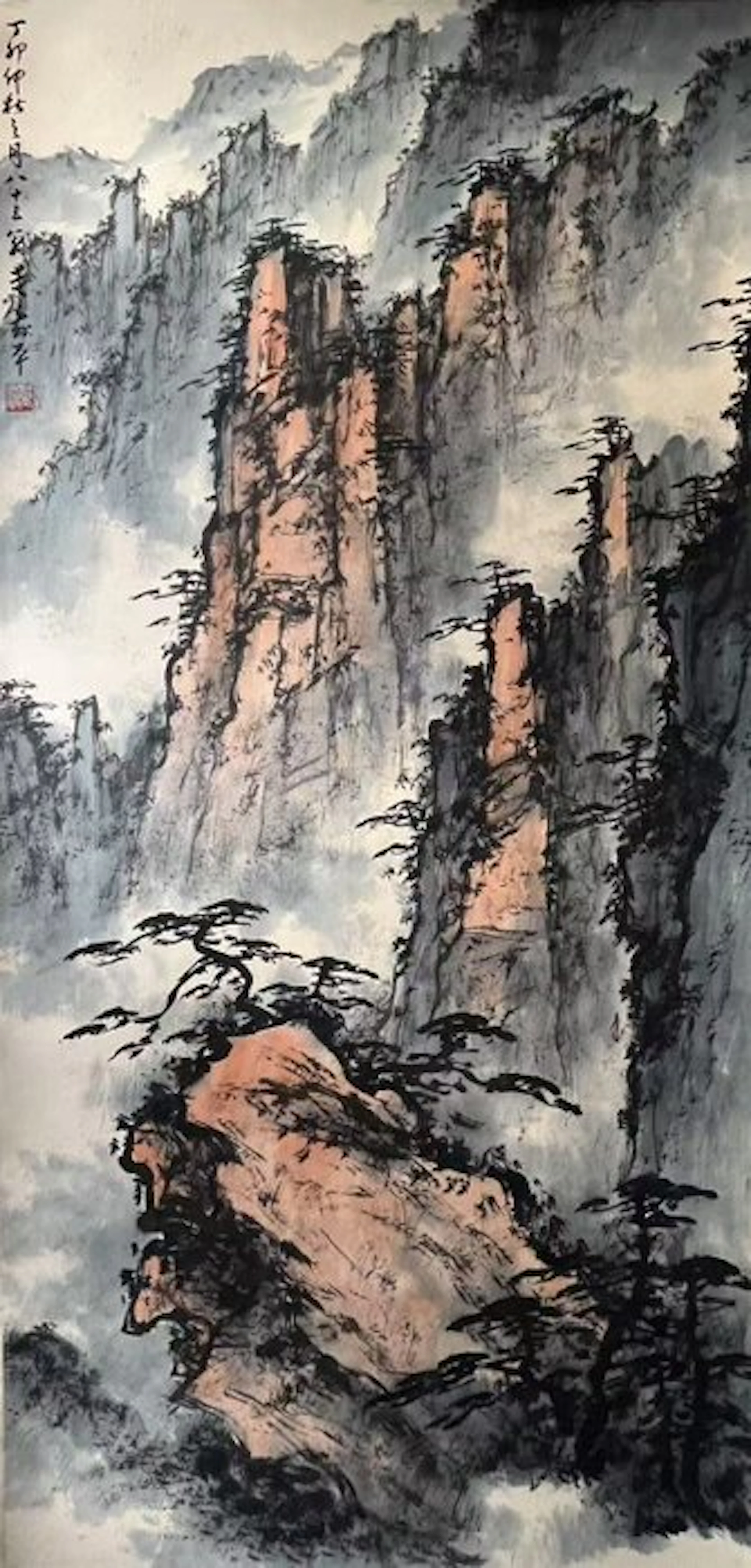 INK AND COLOR ON PAPER PAINTING"LANDSCAPE"《山水》 - Attributable to - China
