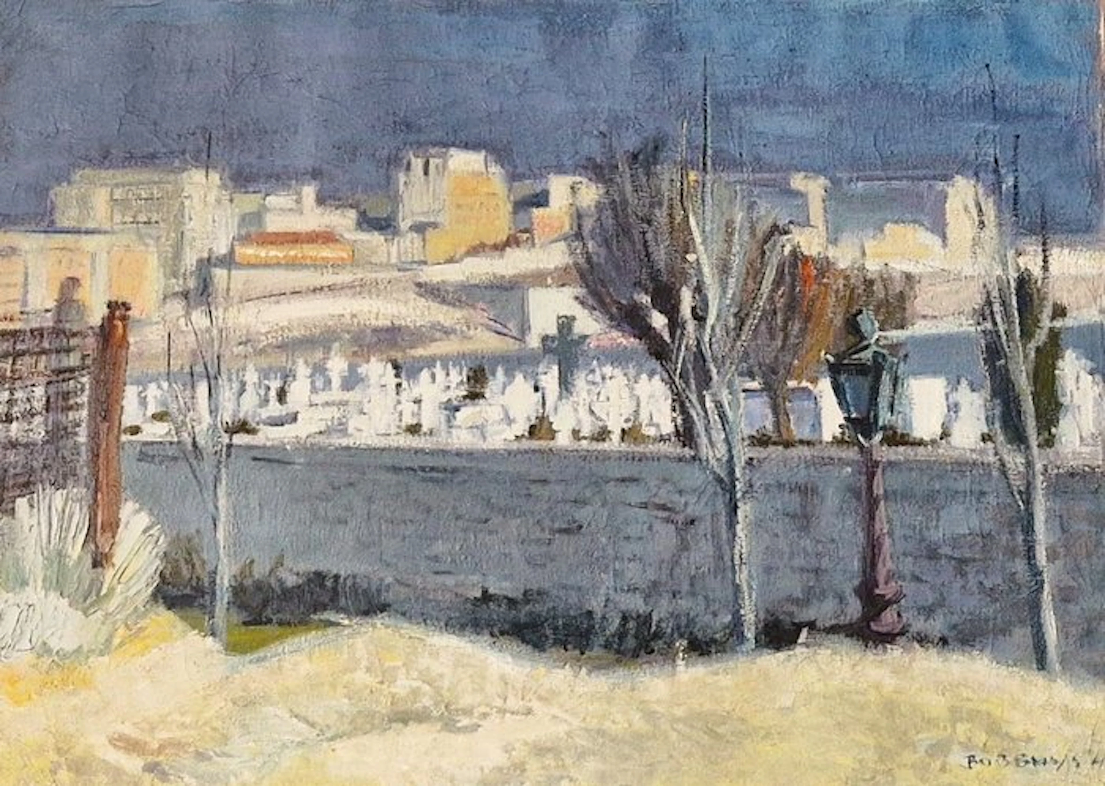 Bob Buys (1912–1970) - Vue cote de Saint-Tropez avec Cimetière marin