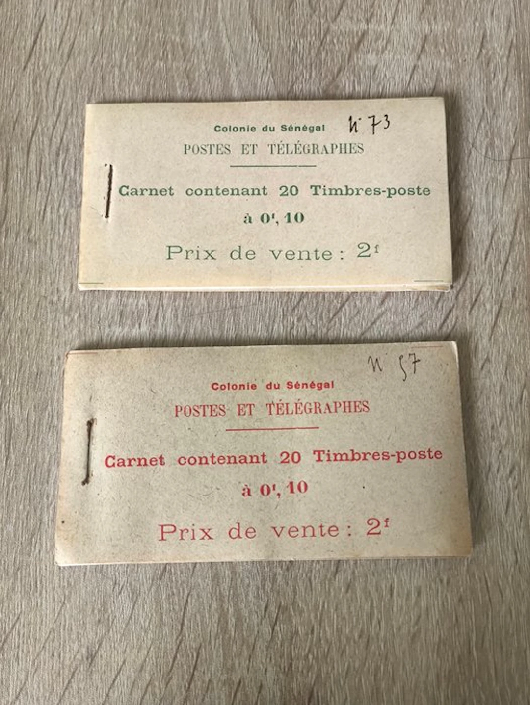 French Colonies 1906/1906 - Senegal 1906 – Two complete original booklets No