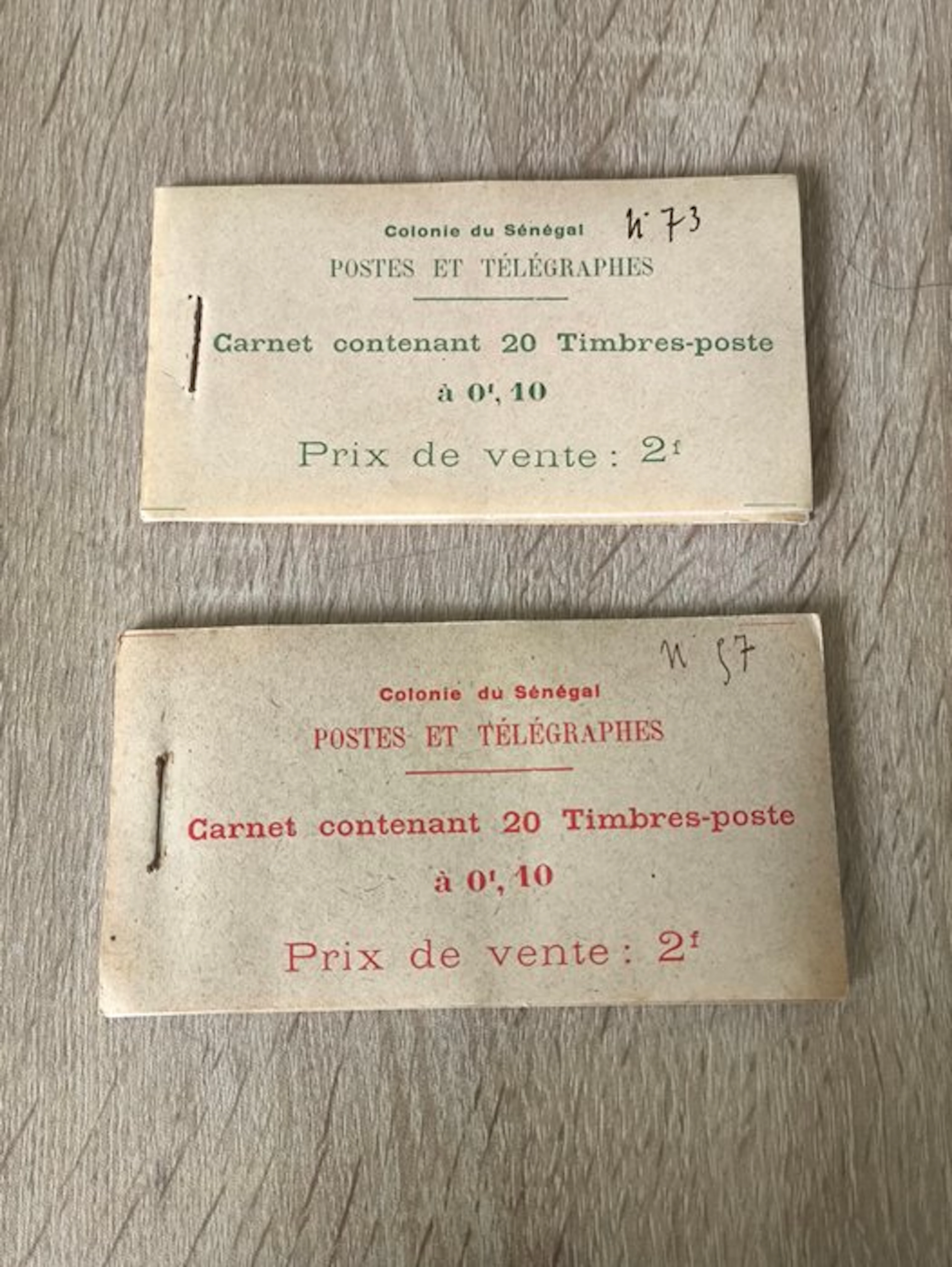 French Colonies 1906/1906 - Senegal 1906 – Two complete original booklets No