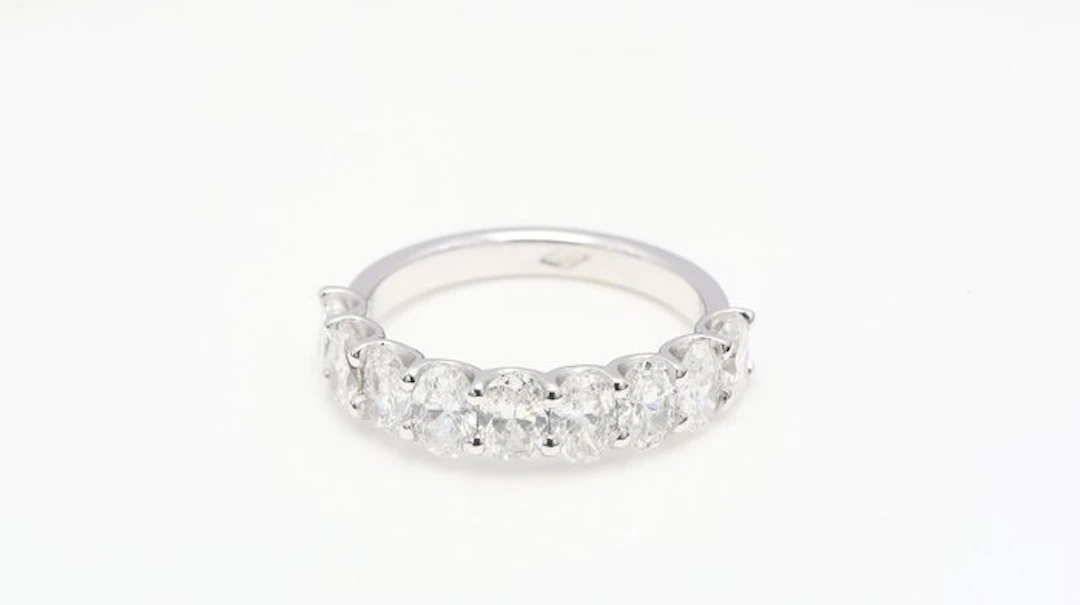 Ring - 18 kt. White gold - 2.45ct. tw. Diamond (Lab-grown) - Oval E-F VVS-VS1