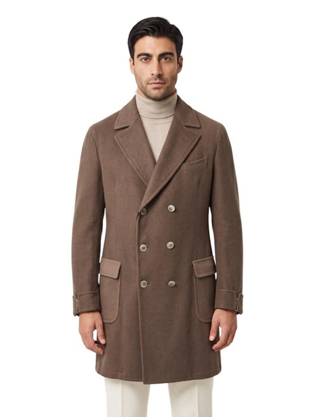 SANTANIELLO SALERNO – 52 IT - Double-Breasted Coat Wool...