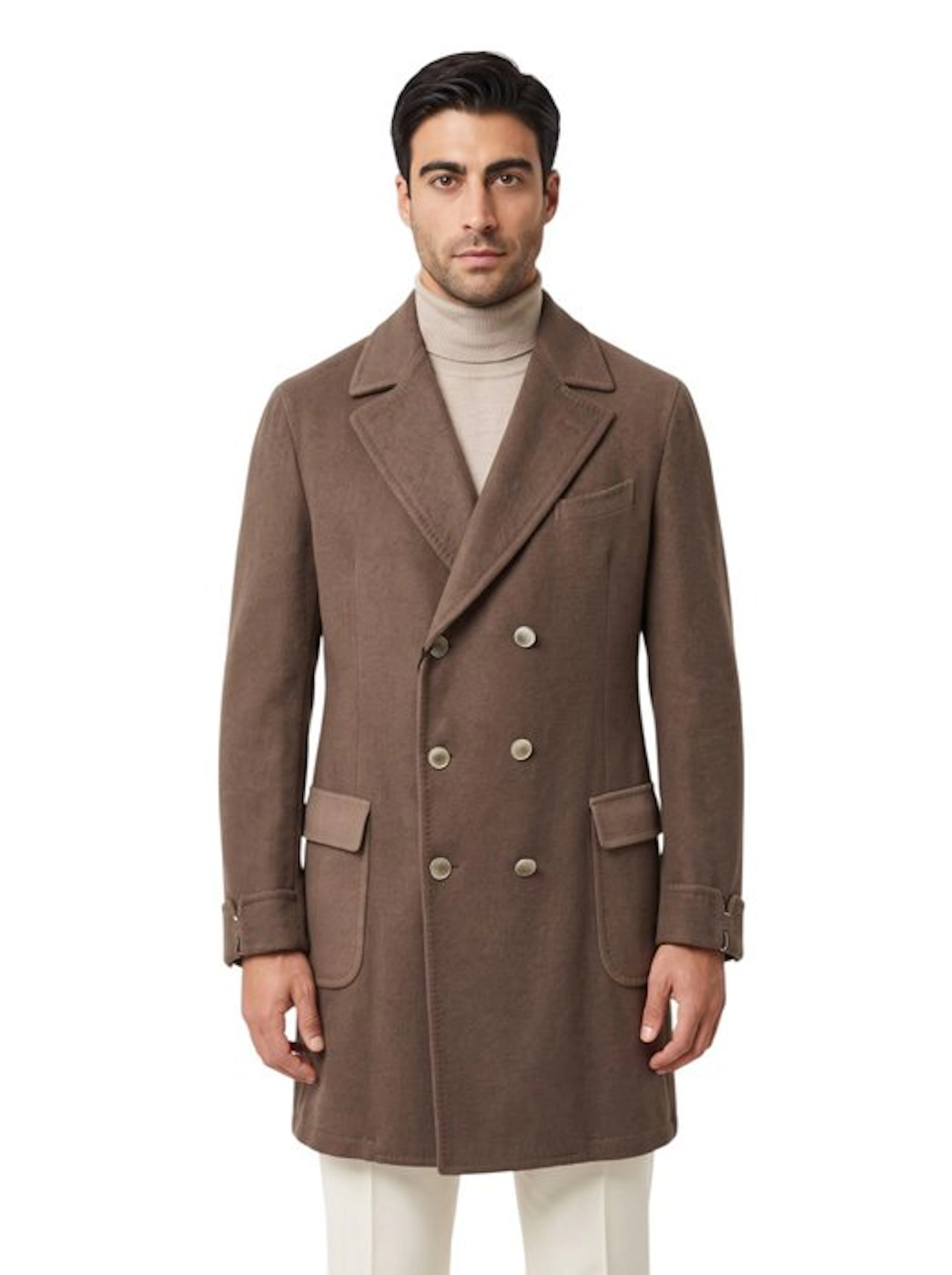 SANTANIELLO SALERNO – 52 IT - Double-Breasted Coat Wool...