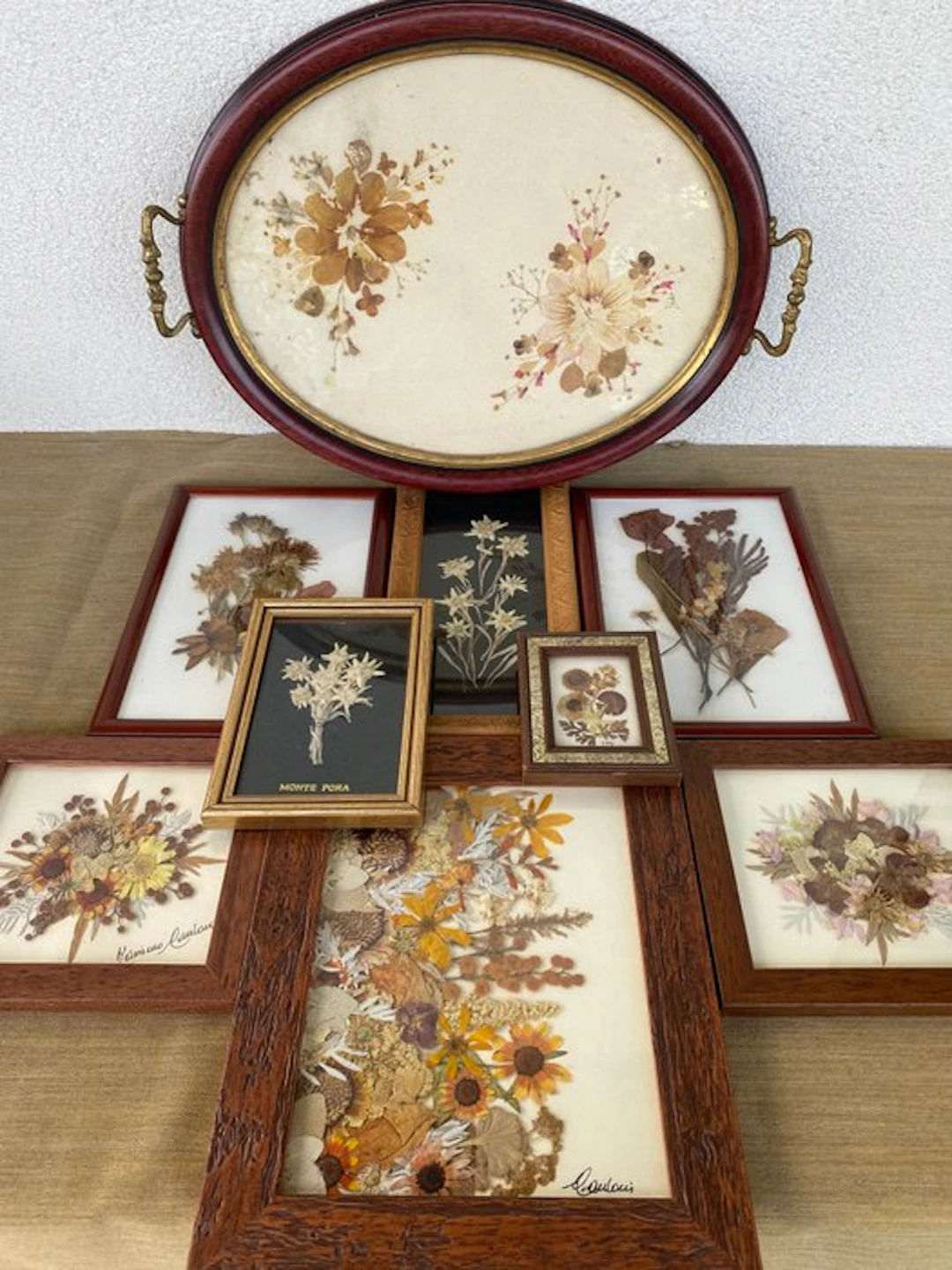Frame (9) - Wood and cardboard relief decoration with signature.
