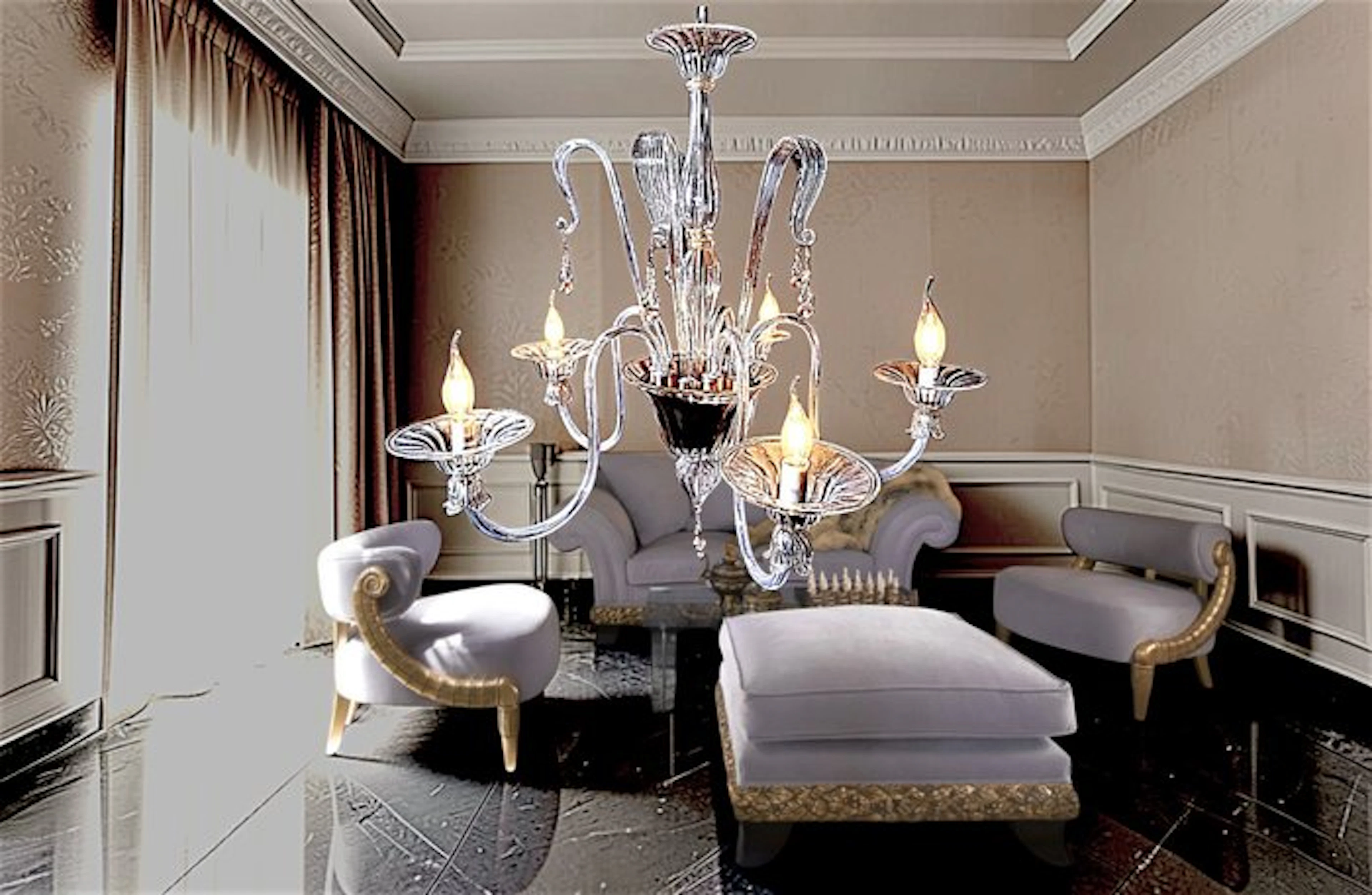 LAVAI.IT - Chandelier - Murano glass - Murano chandelier with 5 lights